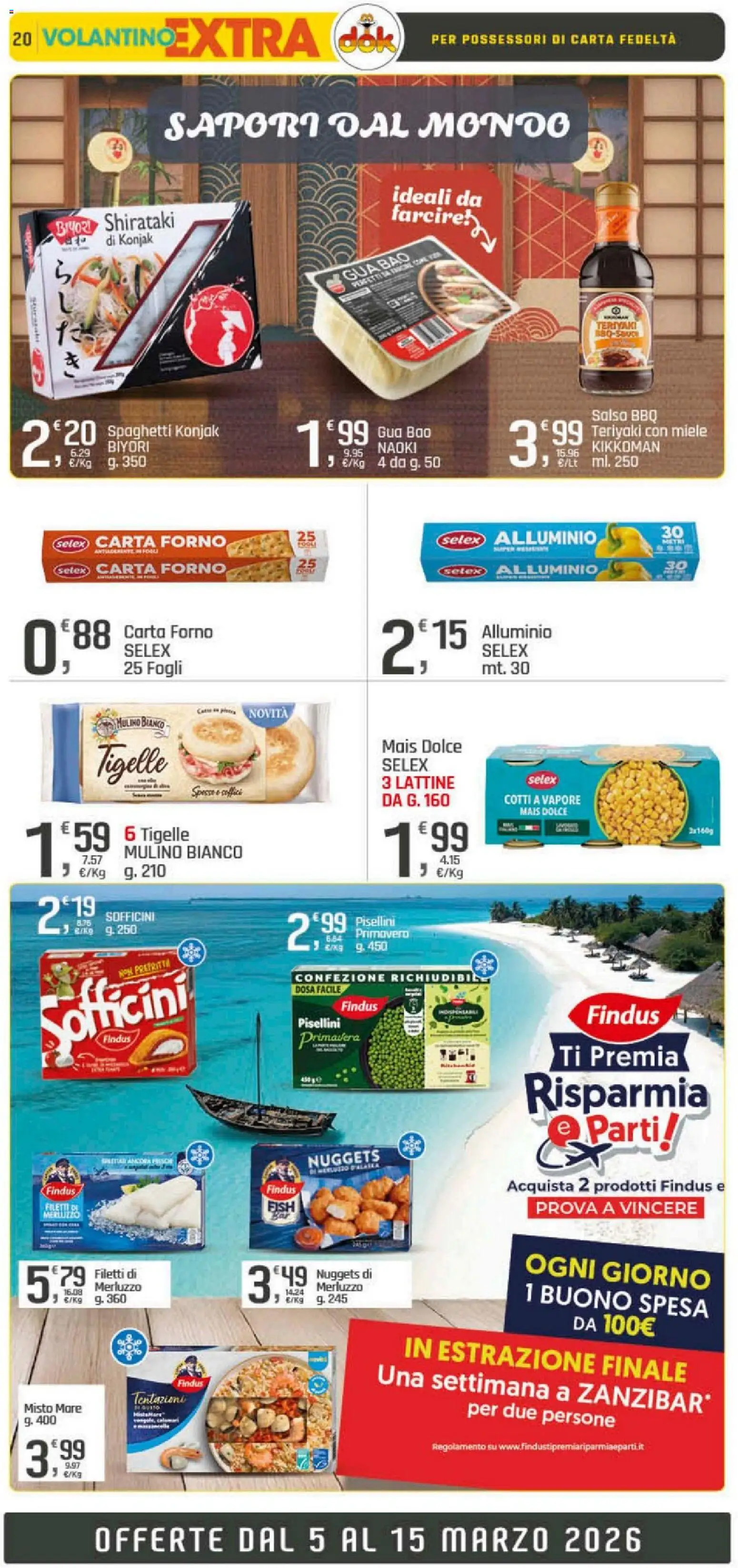 Volantino DOK del 05.03.2026 | Pagina: 20 | Prodotti: Nuggets, Mais, Alluminio, Carta forno