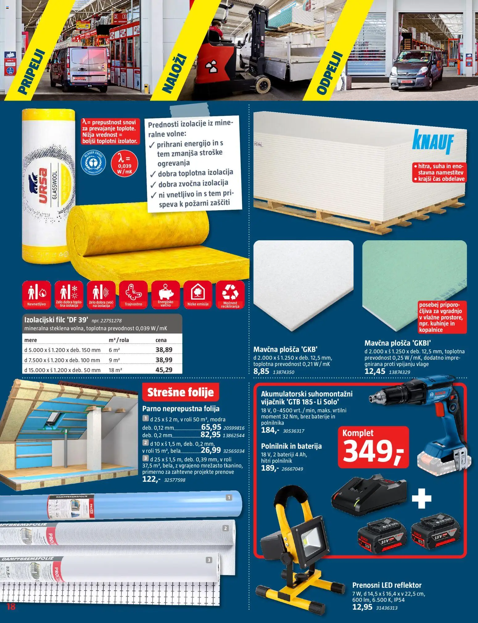 Novi Bauhaus katalog ponudbe – veljaven od 29.01.2026 | Stran: 18 | Izdelki: Baterija, Led reflektor, Baterije, Folija