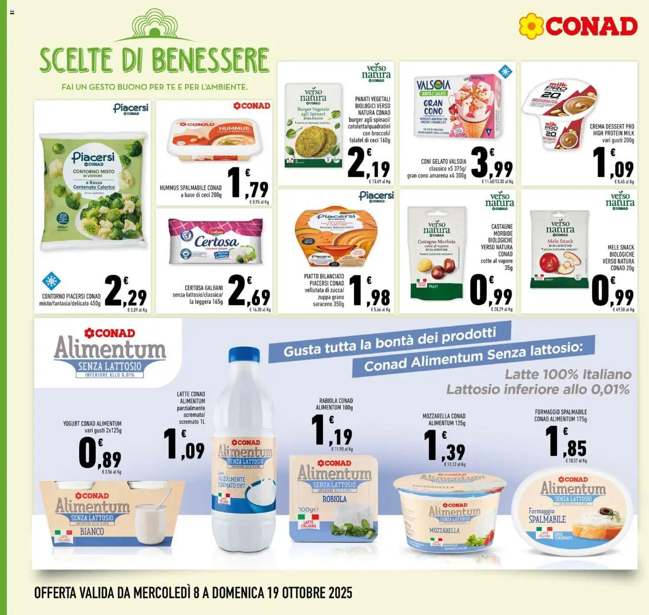 Volantino Conad del 08.10.2025 | Pagina: 10 | Prodotti: Mele, Mozzarella, Formaggio, Nocciole