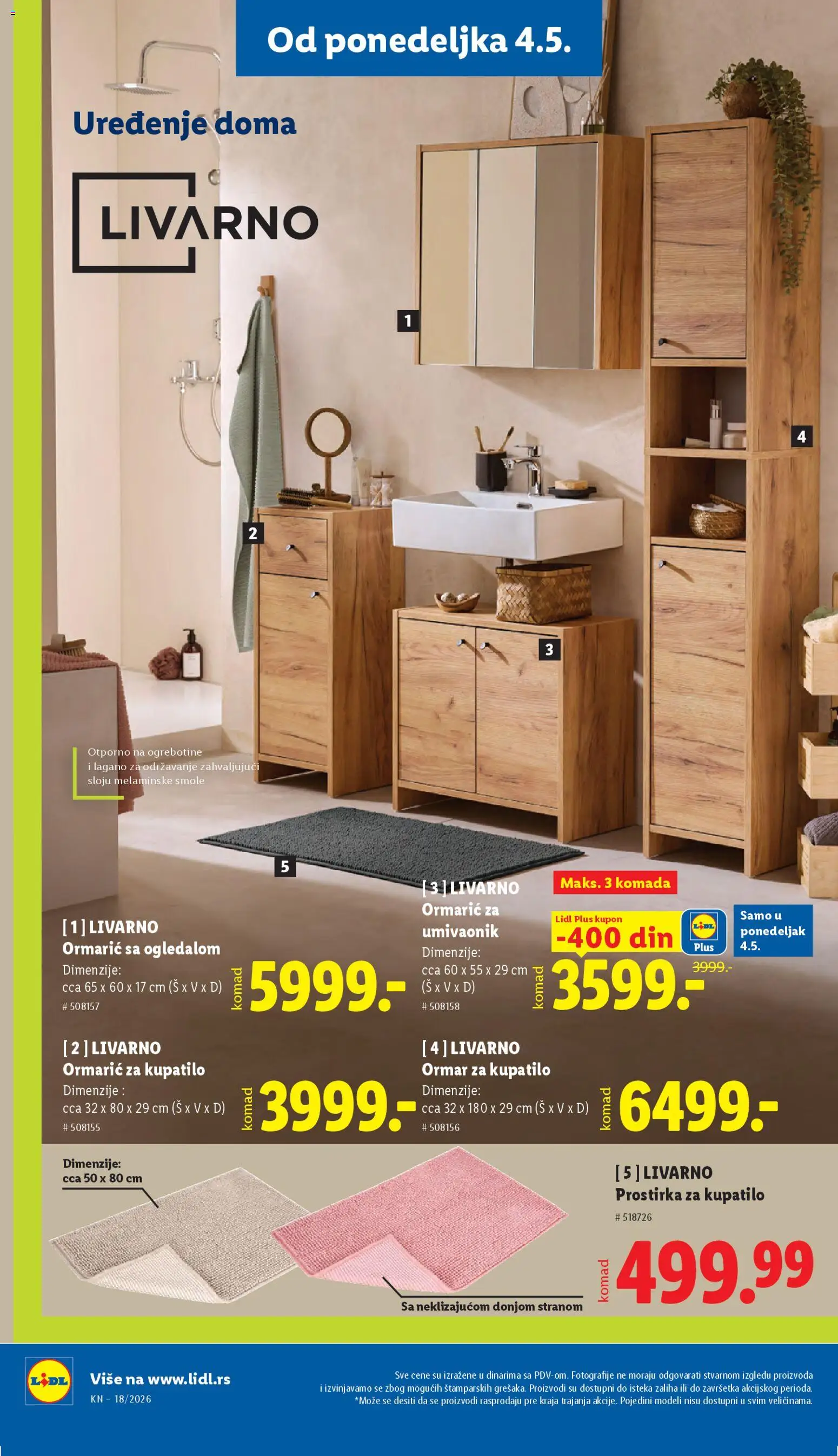 Lidl katalog - važi od 30.04.2026 | Strana: 84 | Proizvode: Ormar, Kupatilo