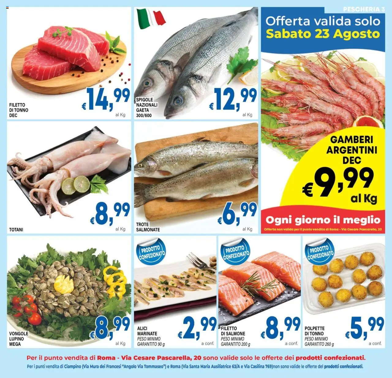 Volantino DEM del 18.08.2025 | Pagina: 3 | Prodotti: Vongole, Tonno, Alici, Polpette