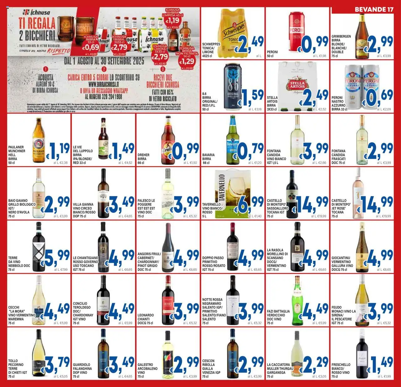 Volantino DEM del 06.08.2025 | Pagina: 17 | Prodotti: Birra, Olio, Vino, Vino bianco