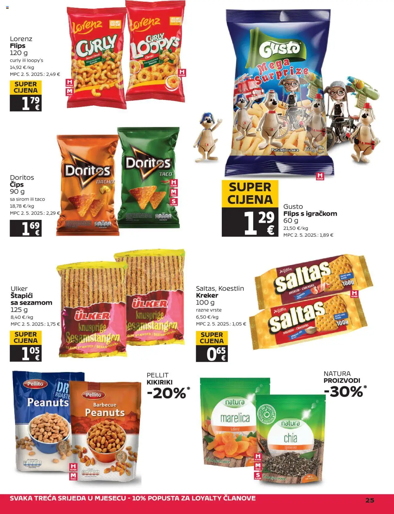 Tommy katalog | vrijedi od 14.08.2025 | Stranica: 25 | Proizvodi: Čips, Kikiriki, Voće, Štapići