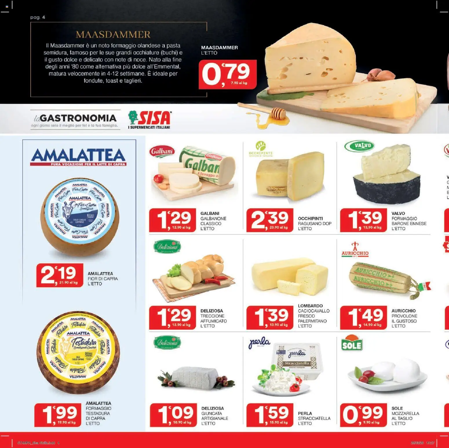 Volantino SISA del 09.04.2026 | Pagina: 4 | Prodotti: Mozzarella, Latte, Pasta, Stampa