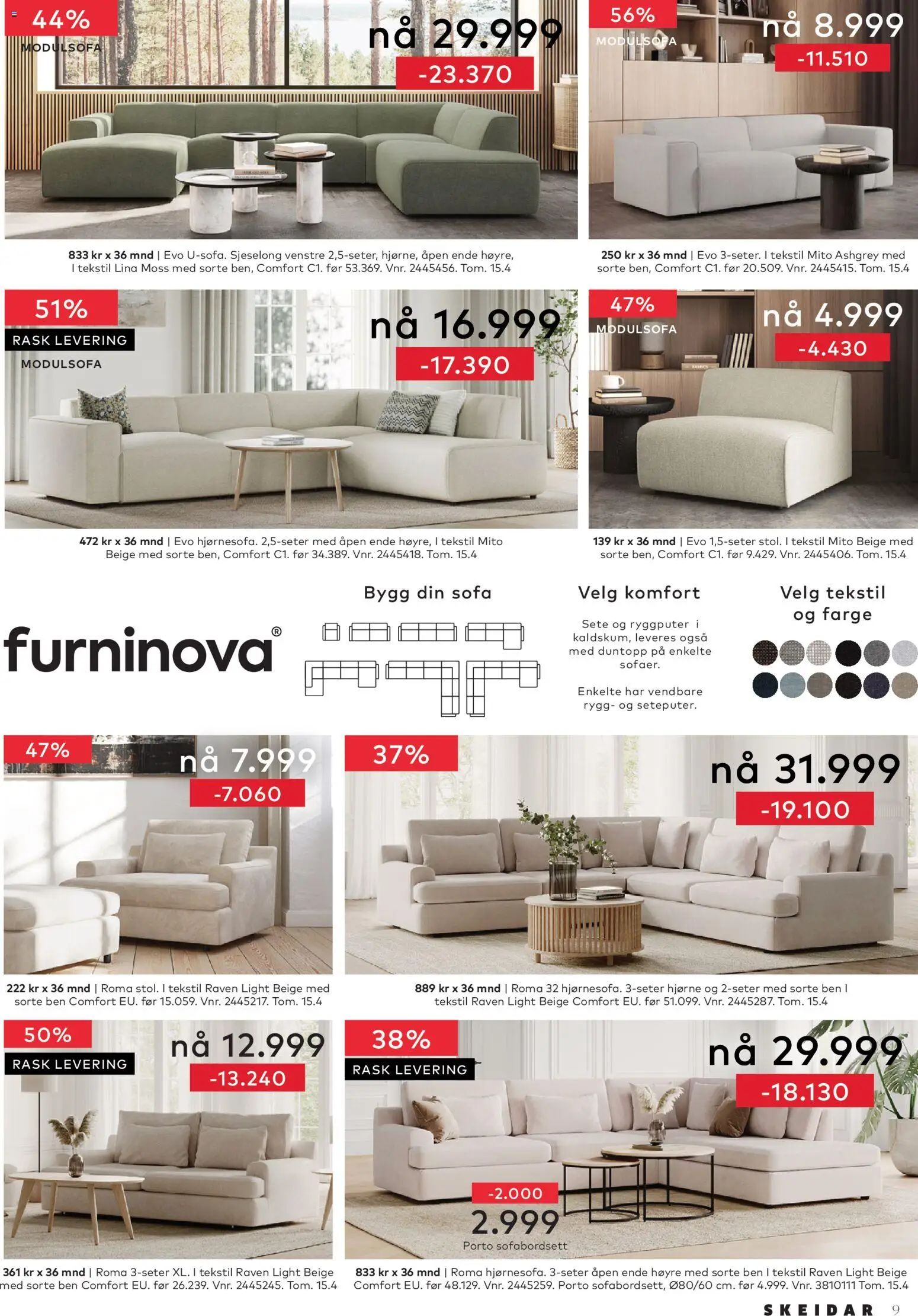 {H1} | Side: 9 | Produkter: Sofa, Sjeselong