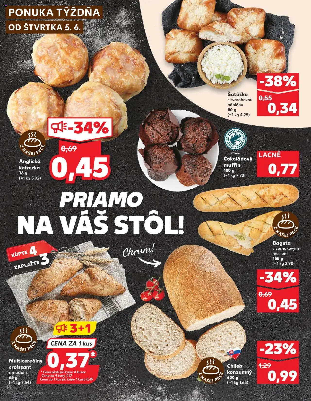 Kaufland Liptovský Mikuláš │ platný od 05.06.2025 | Strana: 14 | Produkty: Stôl, Chlieb, Pec, Kakao