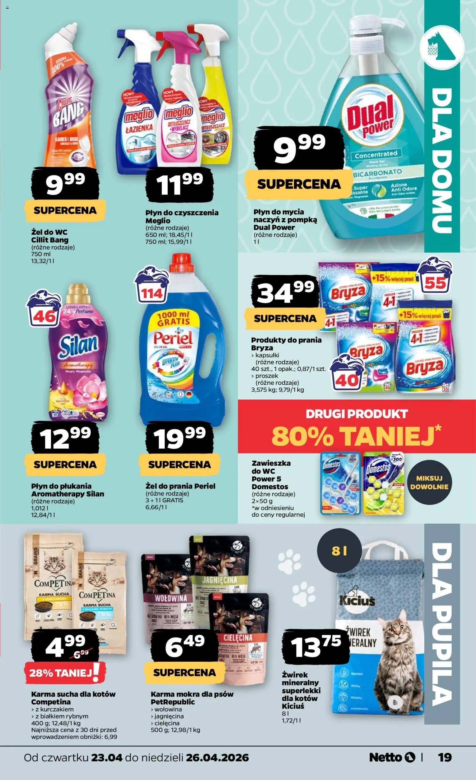 Netto gazetka od czwartku spożywcza od 23.04.2026 | Strona: 19 | Produkty: Meglio, Jagnięcina, Domestos, Wołowina