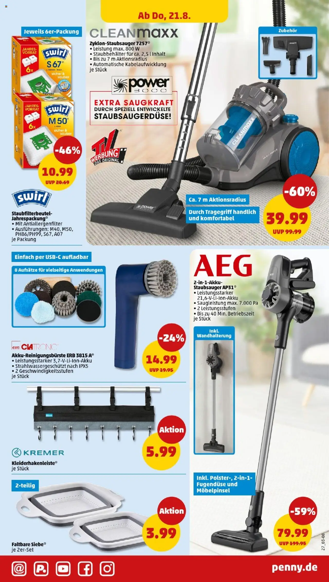 Penny - Niedersachsen - gültig ab dem 18.08.2025 | Seite: 23 | Produkte: Staubsauger