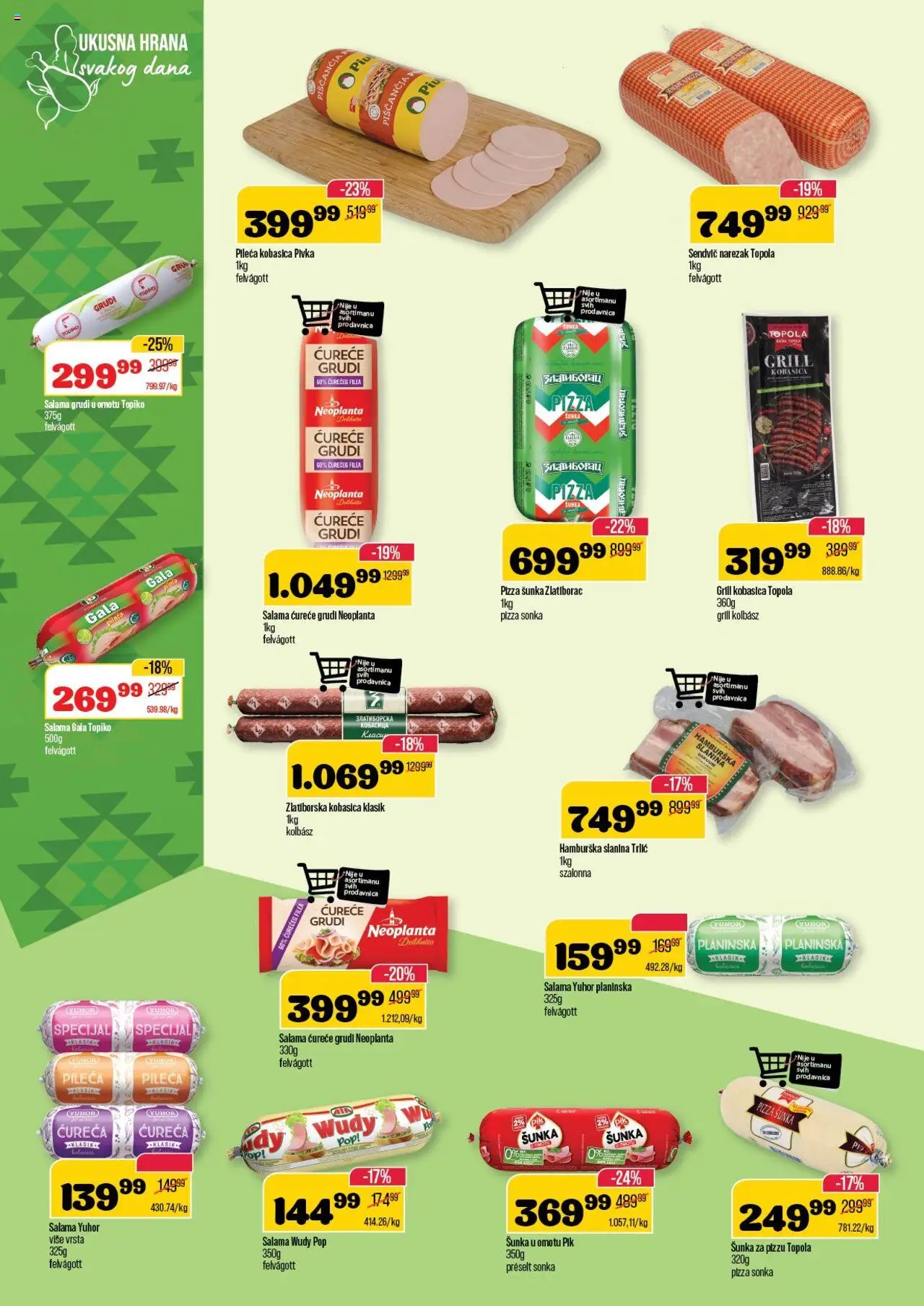 Senta Promet katalog - važi od 30.07.2025 | Strana: 6 | Proizvode: Narezak, Salama, Slanina, Kobasica
