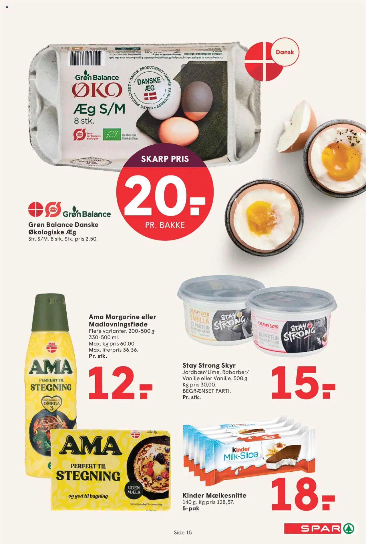 Spar tilbudsavis – gyldig fra 19.09.2025 | Side: 15 | Produkter: Æg, Skyr, Lime, Margarine