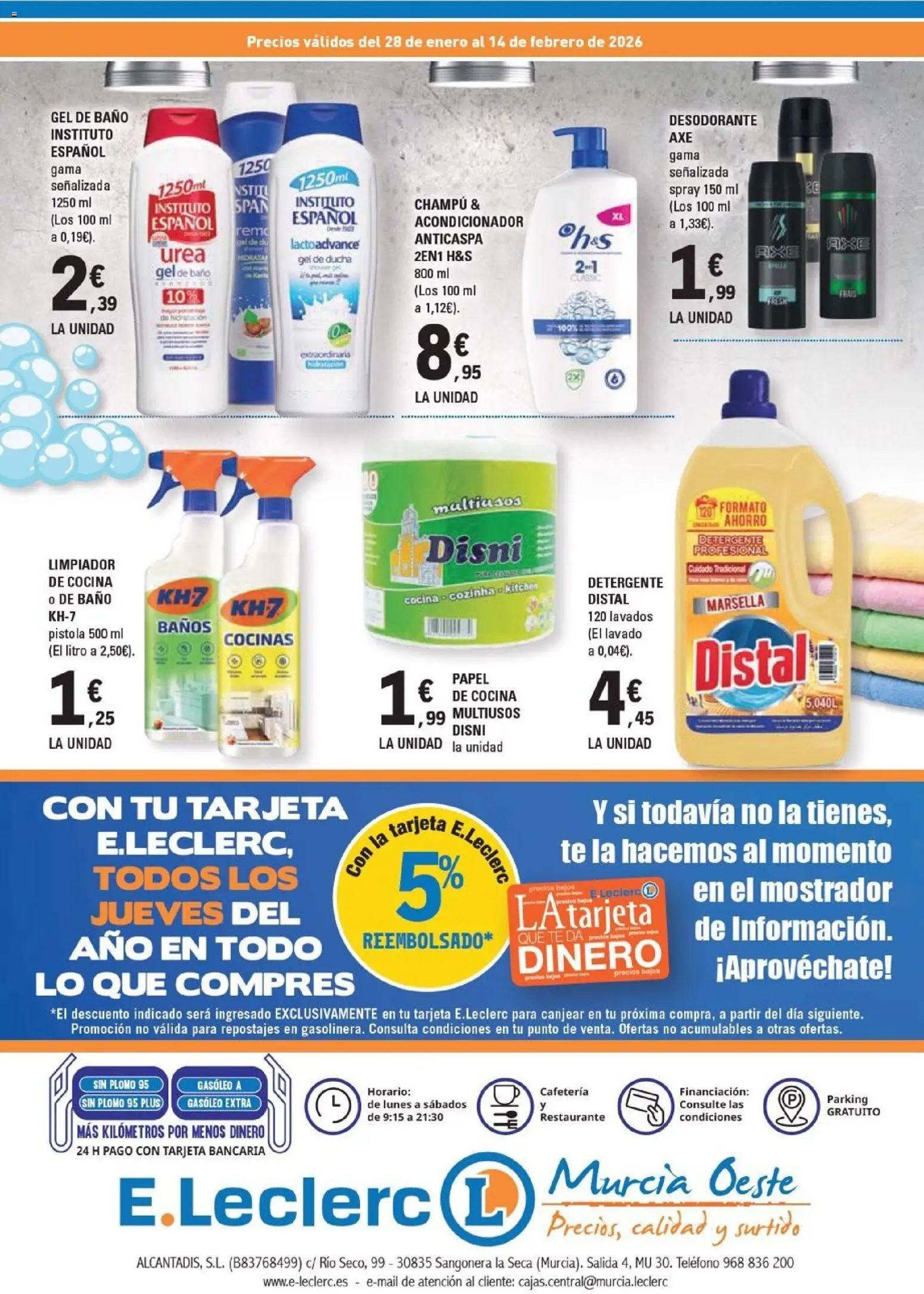 E.Leclerc folleto │ válido desde el 28.01.2026 | Página: 4 | Productos: Champú, Desodorante, Detergente, Baño