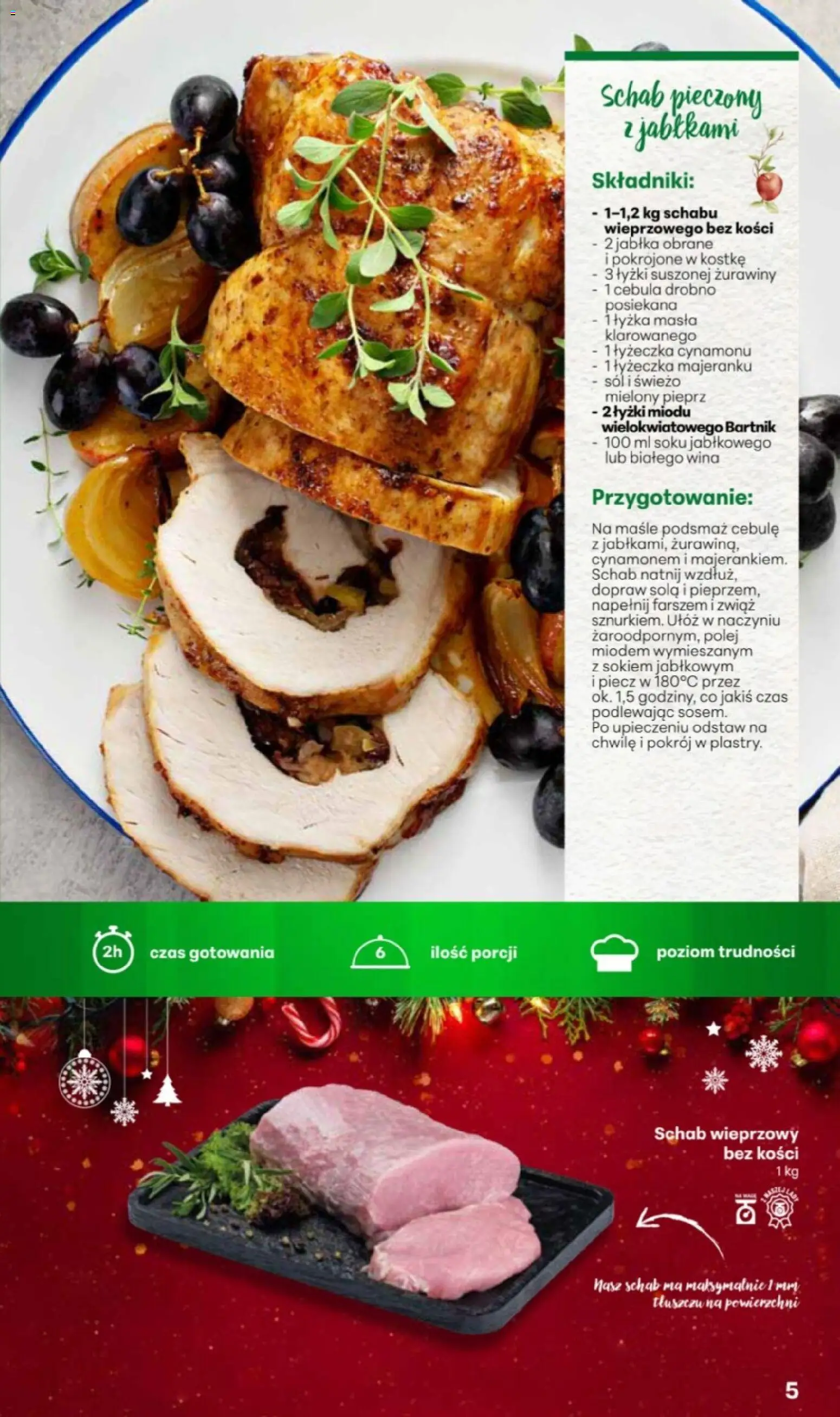 Delikatesy Centrum Gazetka - Przepisy na Bliskie Święta od 27.11.2025 | Strona: 5 | Produkty: Schab wieprzowy bez kości, Schab pieczony, Jabłka, Pieprz