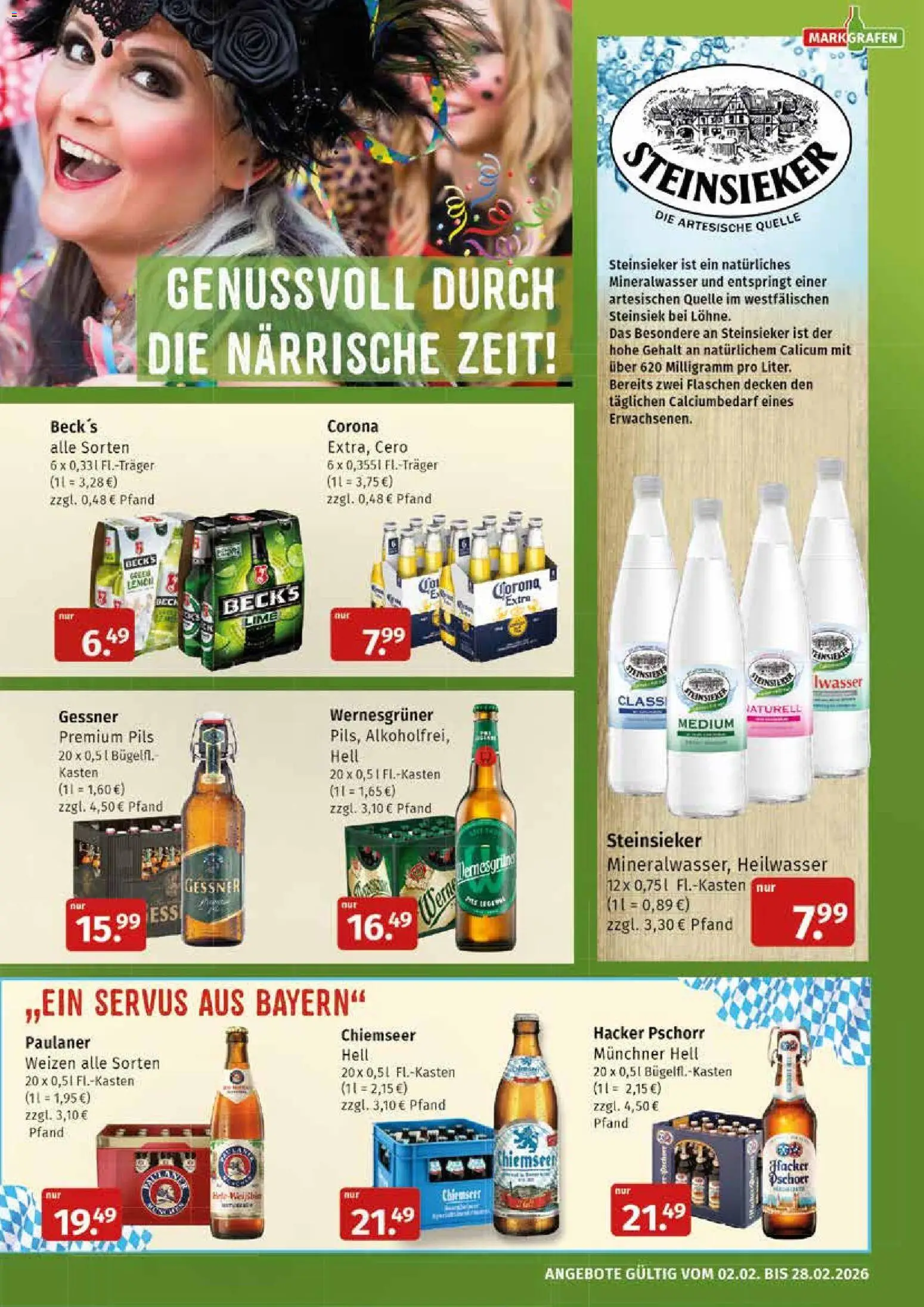 Markgrafen Prospekt 	 – gültig ab 02.03.2026 | Seite: 5 | Produkte: Pils, Wernesgruner, Mineralwasser, Paulaner