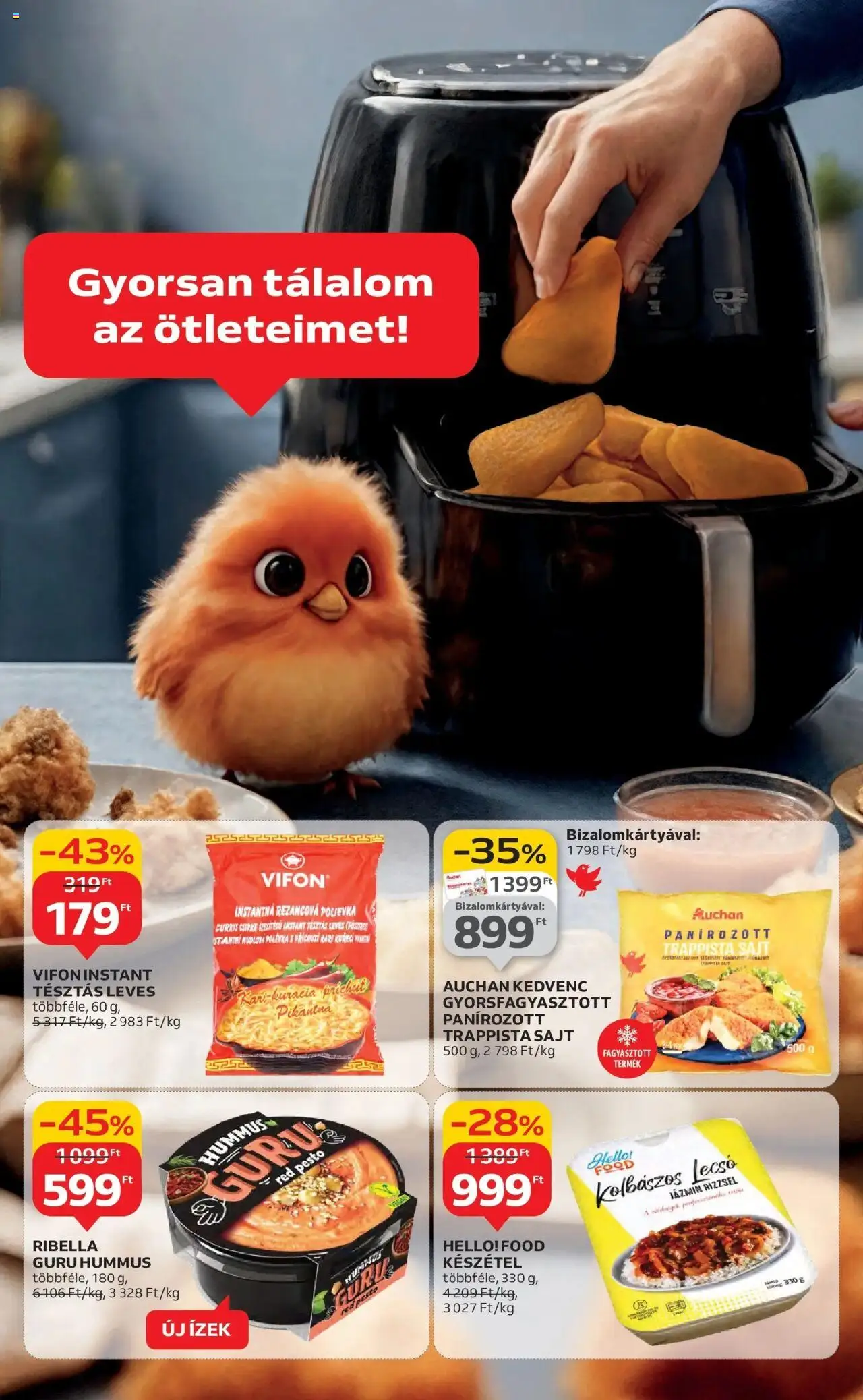 Auchan akciós ujság - amely érvényes a következő dátumtól: 16.10.2025 | Oldal: 5 | Termékek: Pesto, Sajt, Trappista sajt, Készétel