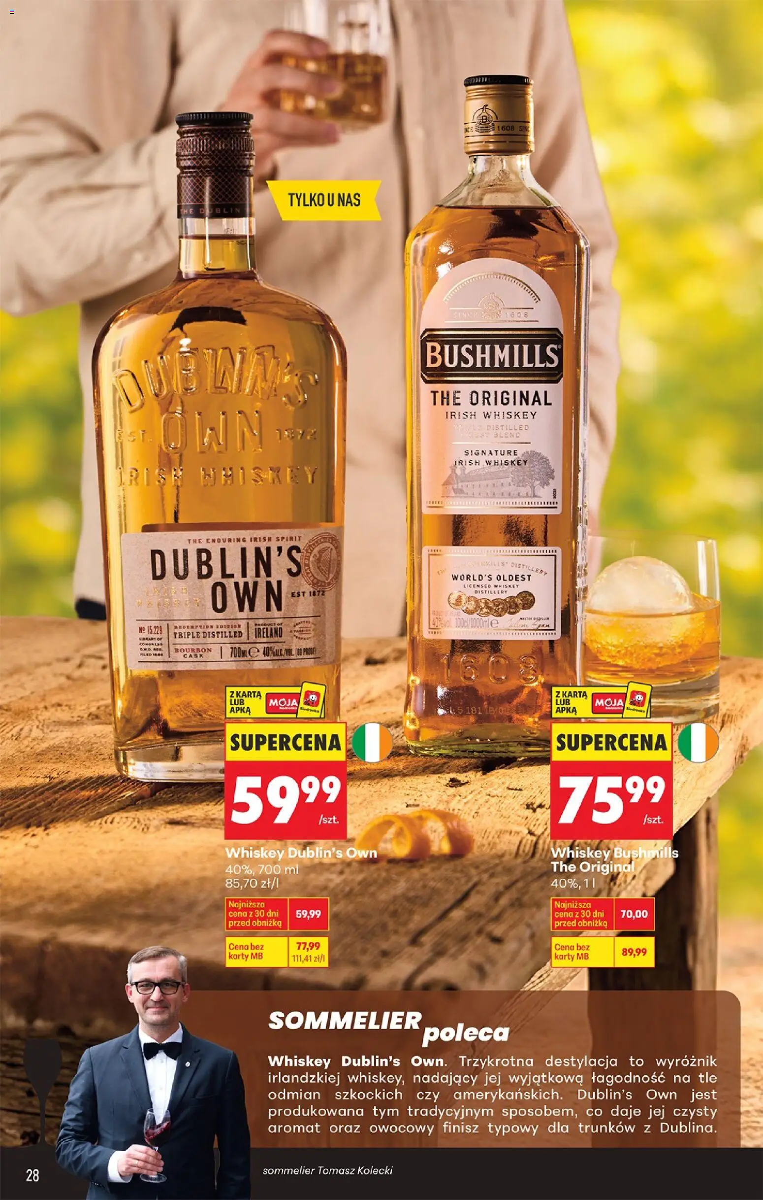 Biedronka Polsko leták - Czas na toast od 07.04.2026 | Strana: 28 | Produkty: Whiskey, Bushmills, Karty