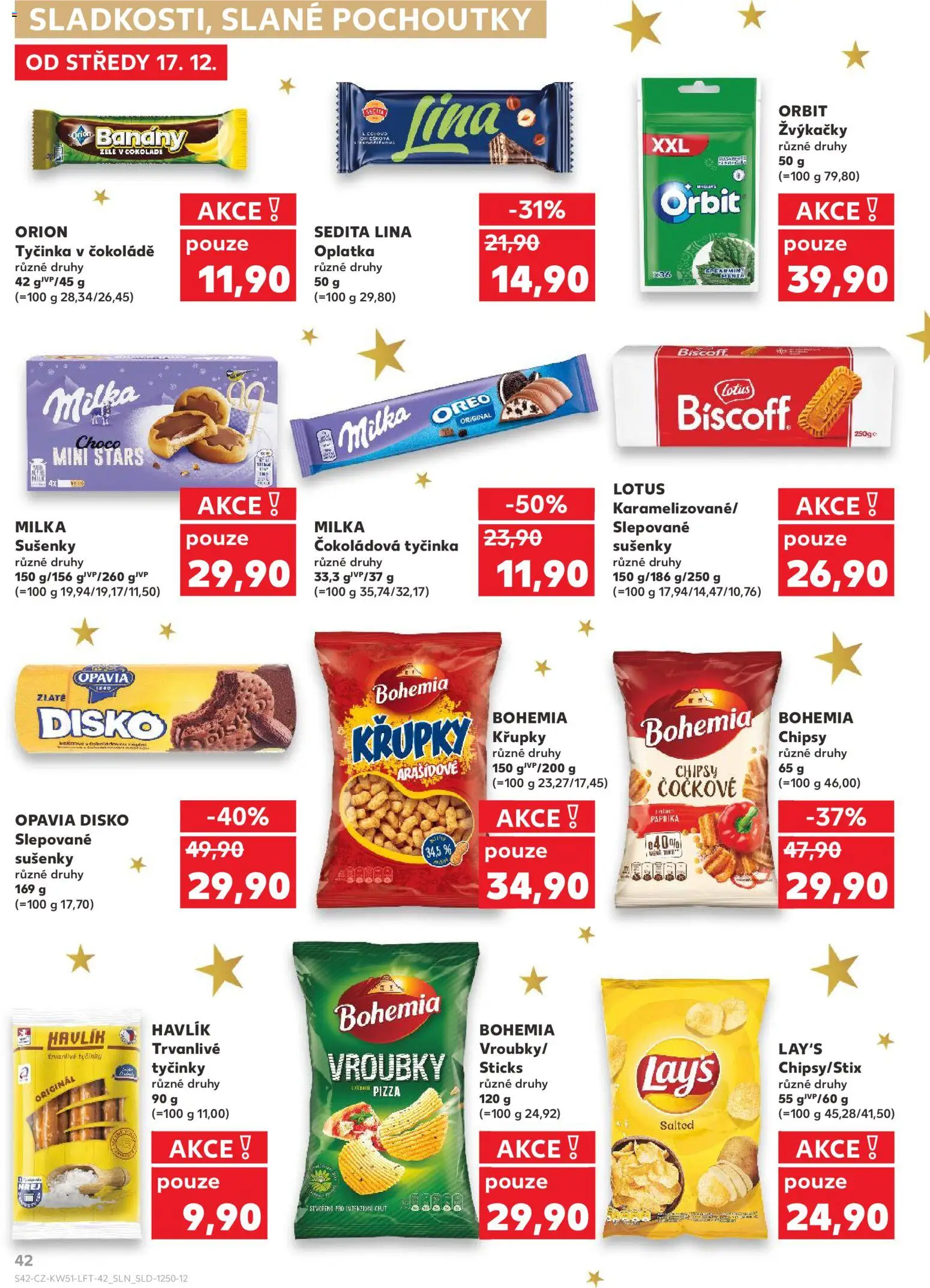 Kaufland leták - Ostrava od 17.12.2025 | Strana: 42 | Produkty: Milka, Banány, Lotus Biscoff, Sušenky