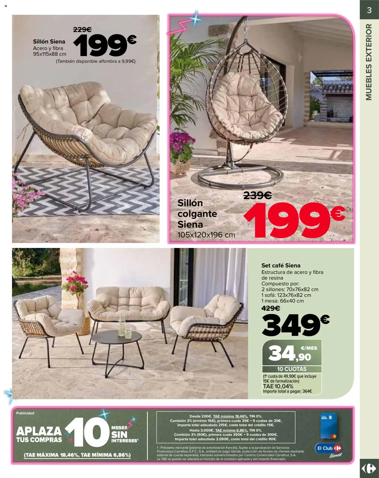 Carrefour Jardin │ válido desde el 13.03.2026 | Página: 3 | Productos: Café, Muebles, Sofá, Mesa