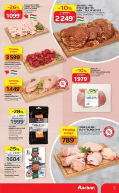 Auchan akciós újság - amely érvényes a következő dátumtól: 23.04.2026 | Oldal: 3 | Termékek: Hús, Grill, Lazacfilé