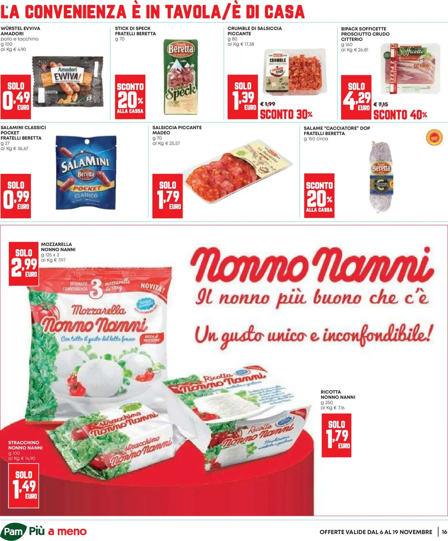 Volantino Panorama del 06.11.2025 | Pagina: 16 | Prodotti: Speck, Pollo, Tacchino, Mozzarella