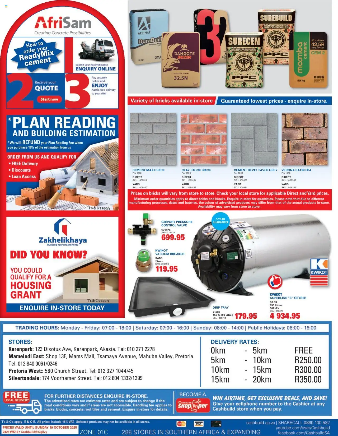 New Cashbuild catalogue – valid from 22.09.2025 | Page: 4 | Products: Tray, Stock, Cement, Clay