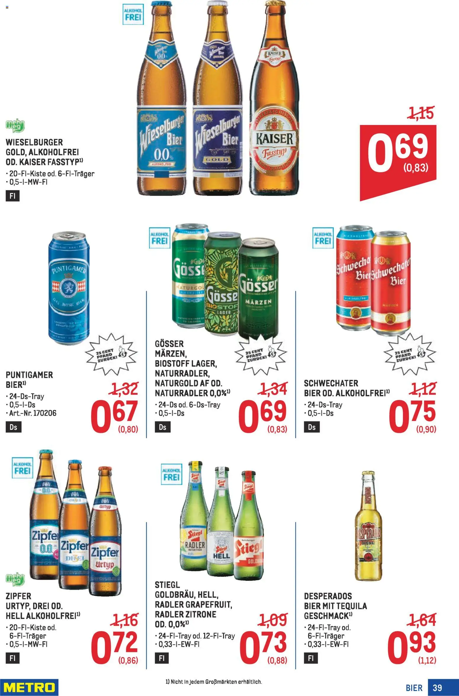 Metro Profi gültig ab 08.01.2026 | Seite: 39 | Produkte: Zitrone, Bier
