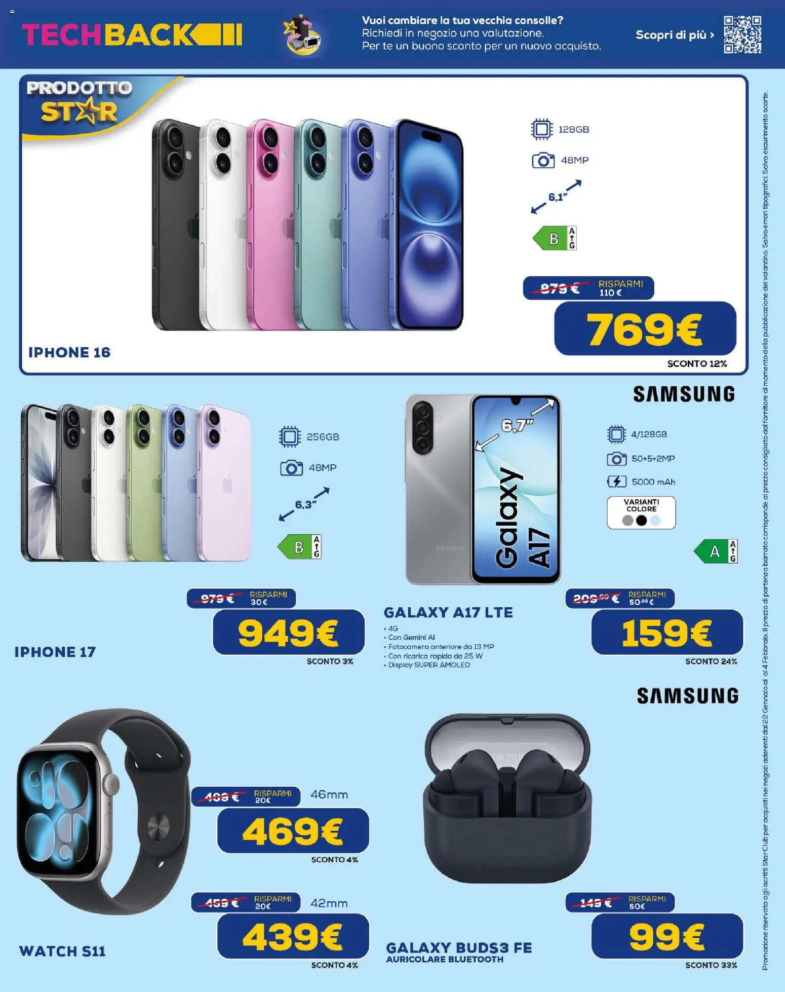 Volantino Euronics del 22.01.2026 | Pagina: 3 | Prodotti: Iphone, Tè, Fotocamera, Samsung