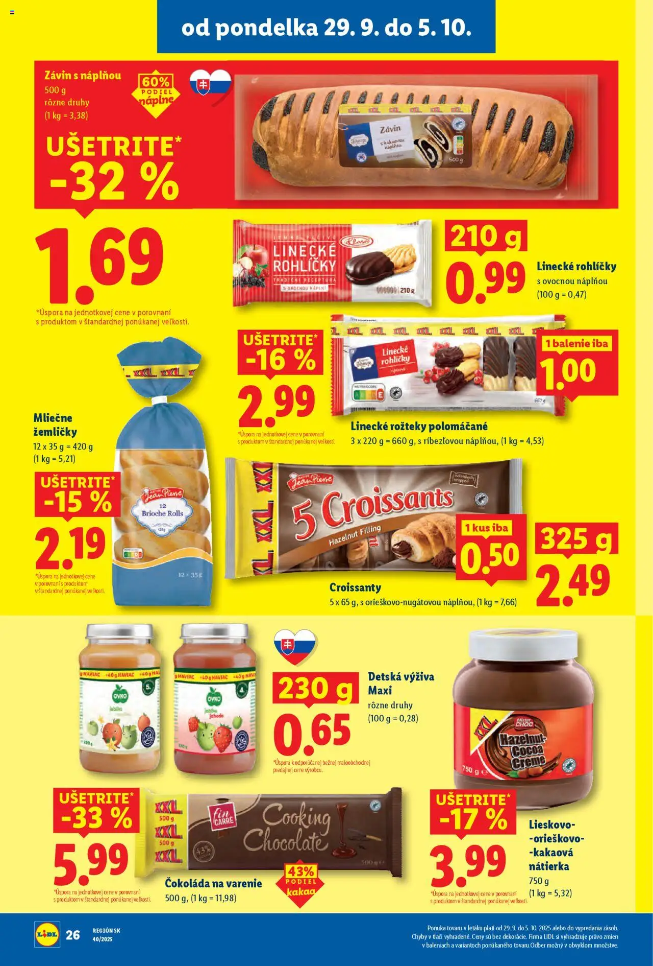 Nové Lidl akcie – leták je platný od 29.09.2025 | Strana: 36 | Produkty: Jablká, Závin, Kôš, Čokoláda