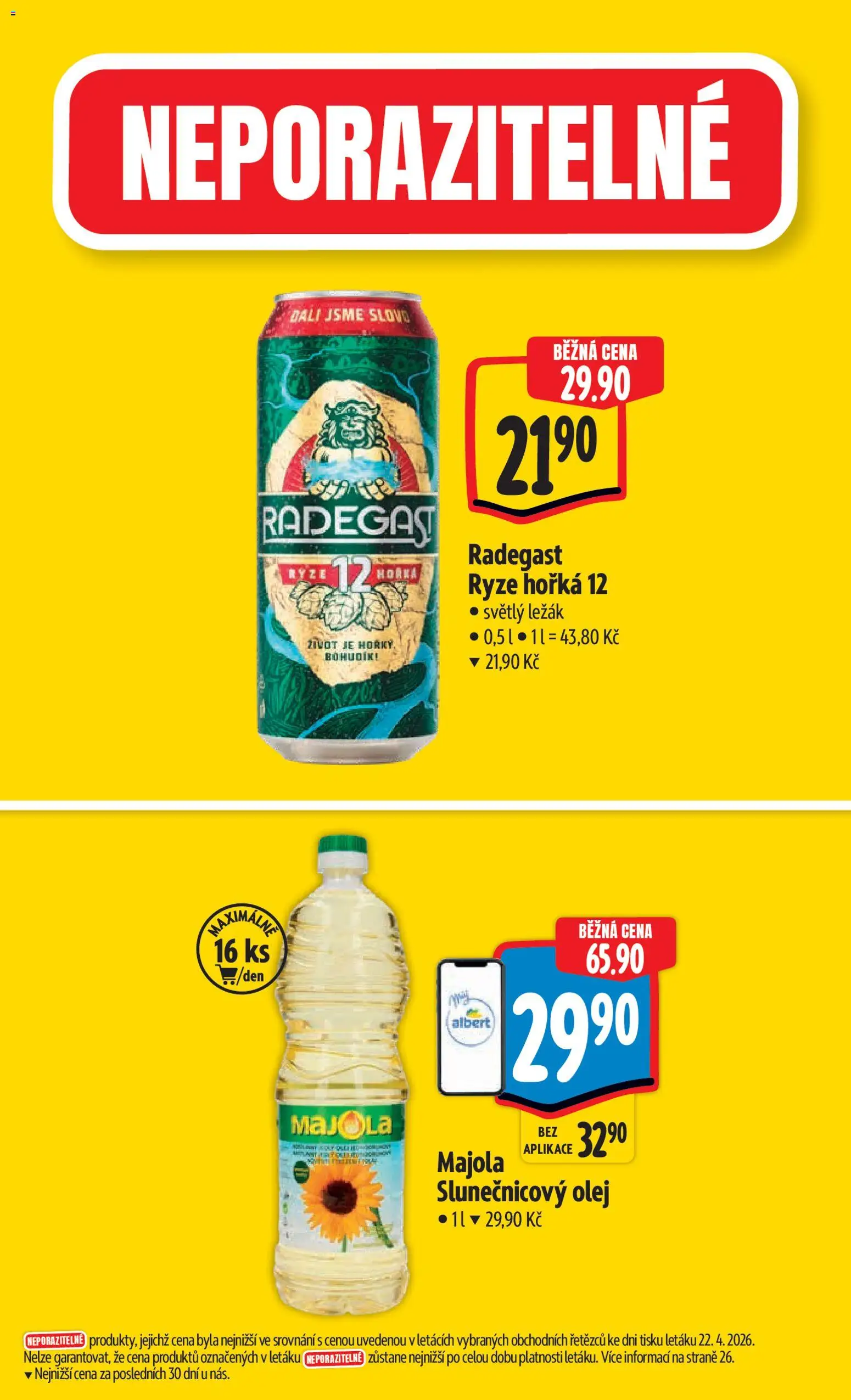 Albert leták - Hypermarket od 29.04.2026 | Strana: 4 | Produkty: Olej, Rýže, Radegast, Slunečnicový olej