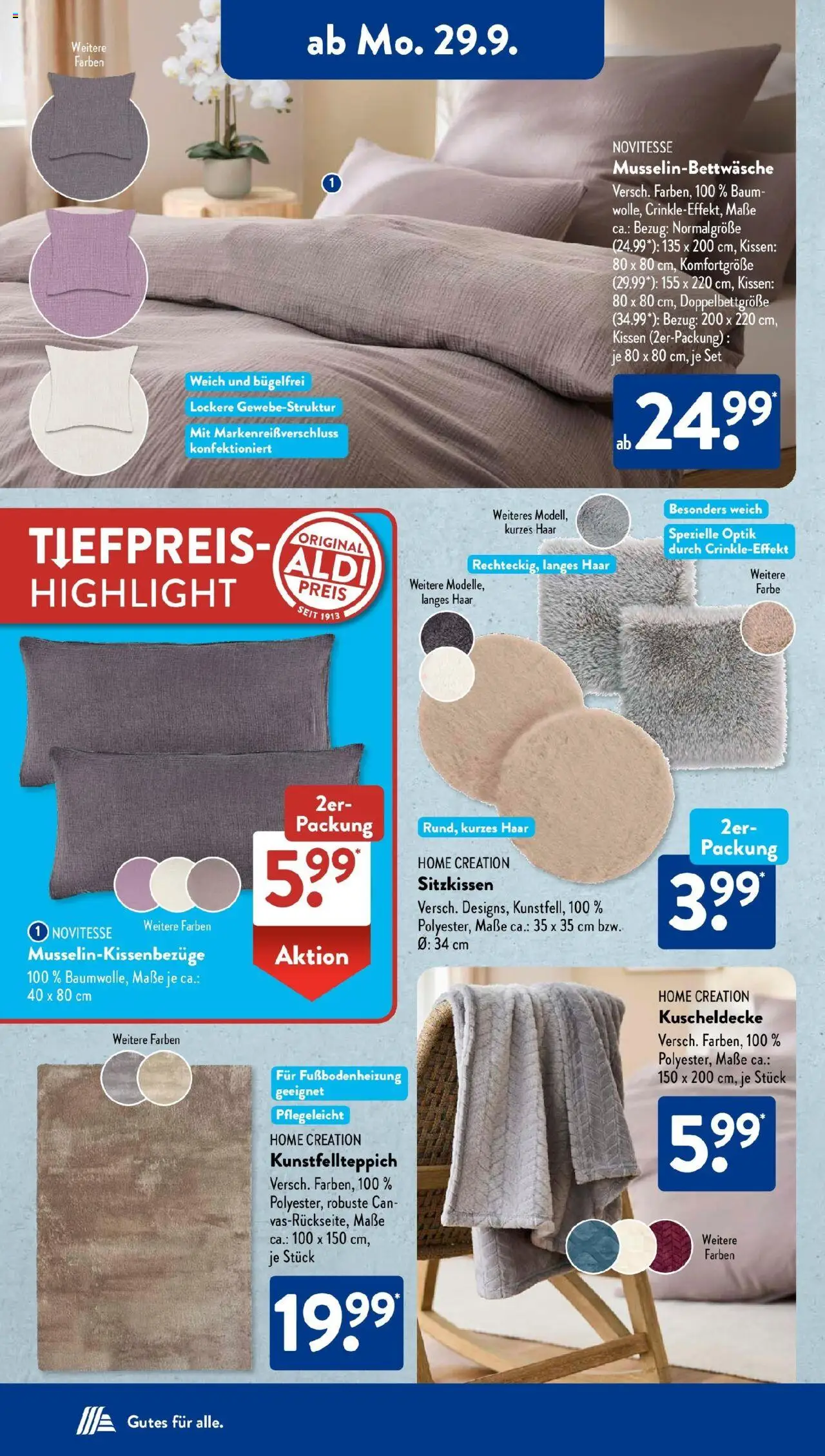 Aldi Süd - Aldi Süd: Wochenangebote – gültig ab 28.09.2025 | Seite: 16 | Produkte: Kissen, Home creation