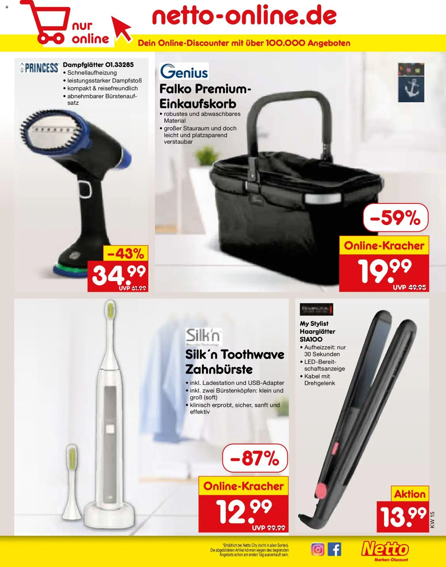 Netto Marken-Discount Prospekt 	 – gültig ab 07.04.2026 | Seite: 39 | Produkte: Kabel, Haarglätter, Zahnbürste