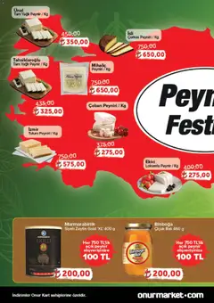 18.12.2025 tarihinden itibaren geçerli olan Onur Market kataloğu önizlemesi | Sayfa: 6 | Ürünler: Peynir, Ekici, Tulum, Zeytin