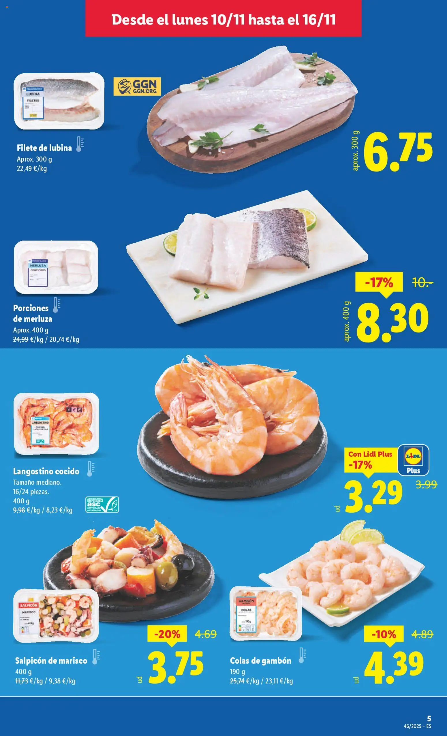 Lidl folleto │ válido desde el 10.11.2025 | Página: 7 | Productos: Filete, Langostino