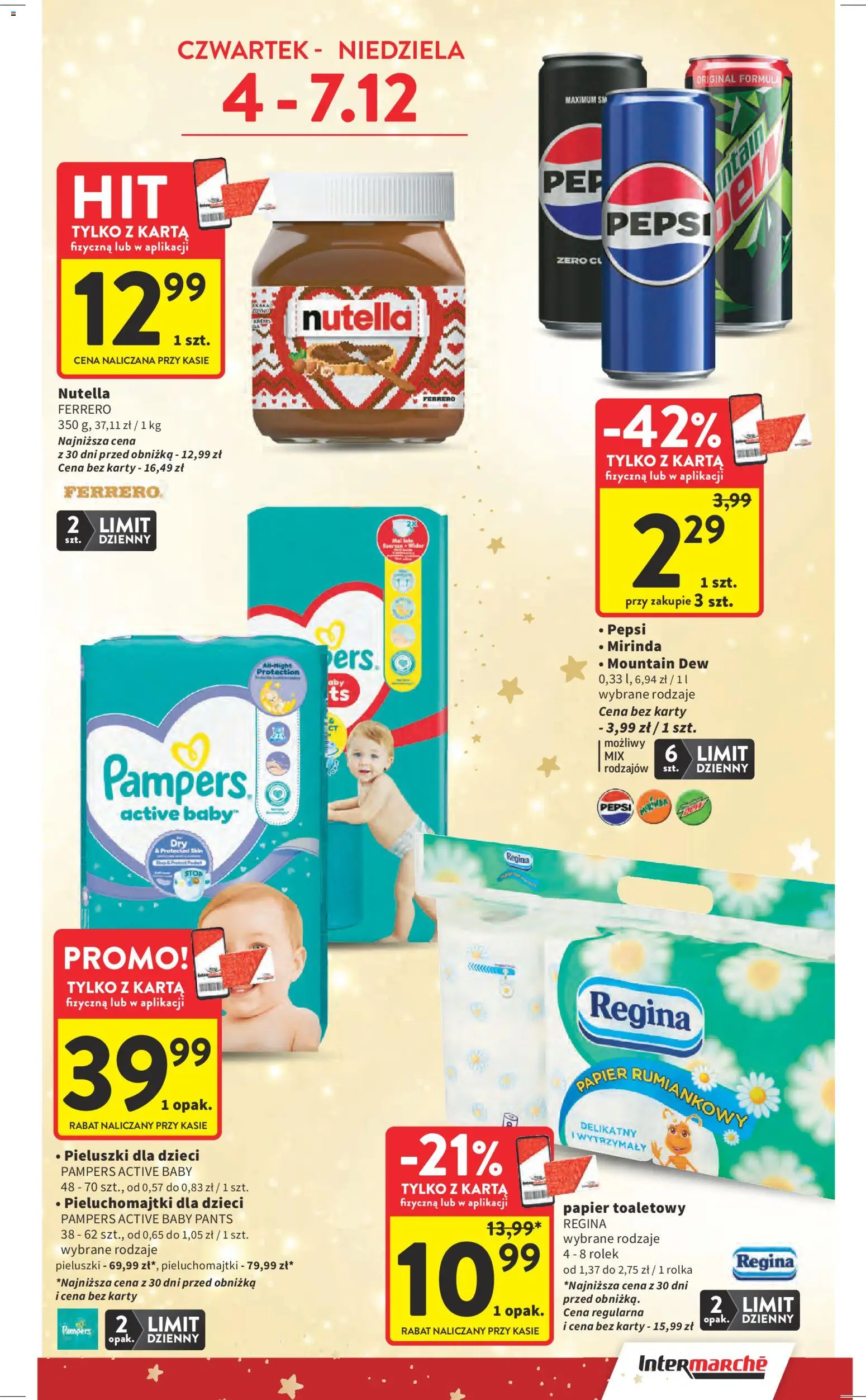 Intermarche Gazetka od 04.12.2025 | Strona: 9 | Produkty: Karta, Papier toaletowy, Pepsi, Pieluchomajtki
