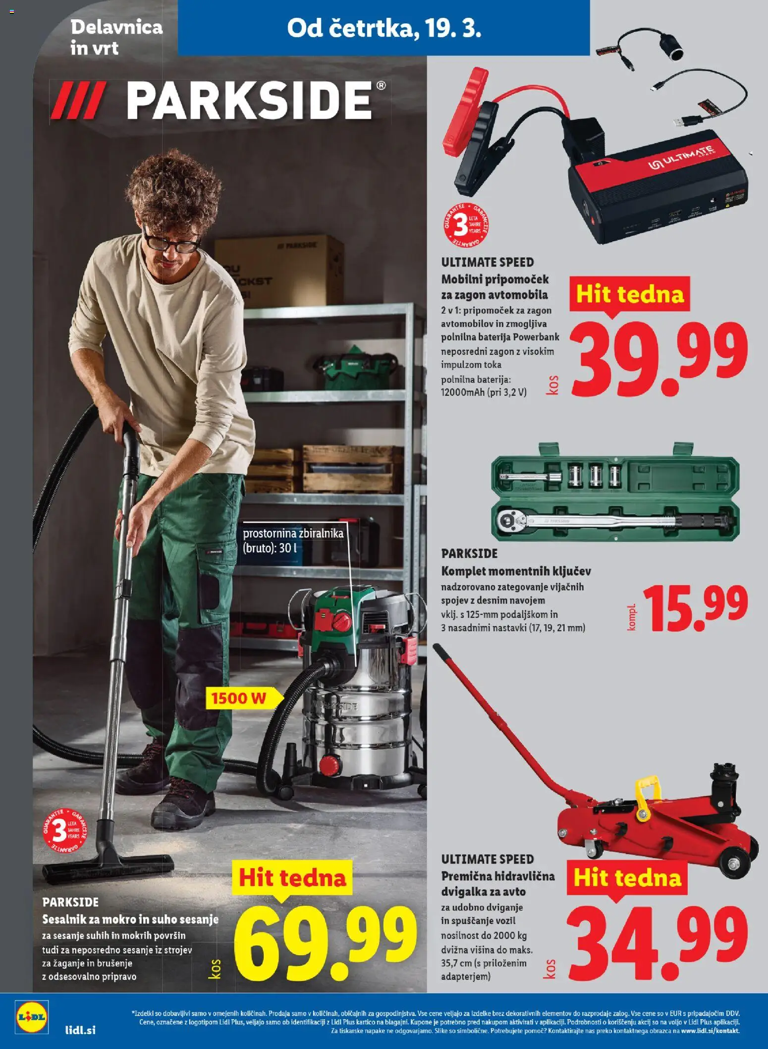 Novi Lidl katalog ponudbe – veljaven od 19.03.2026 | Stran: 22 | Izdelki: Baterija, Sesalnik