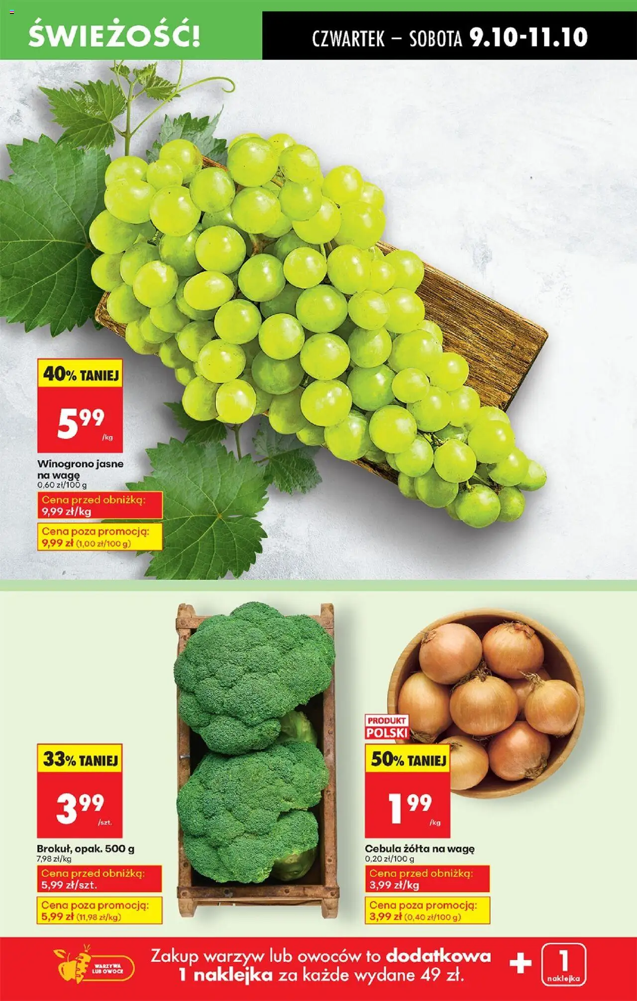 Biedronka gazetka - Oferta w tym tygodniu od 09.10.2025 | Strona: 25 | Produkty: Winogrono, Brokuł, Warzywa, Owoce