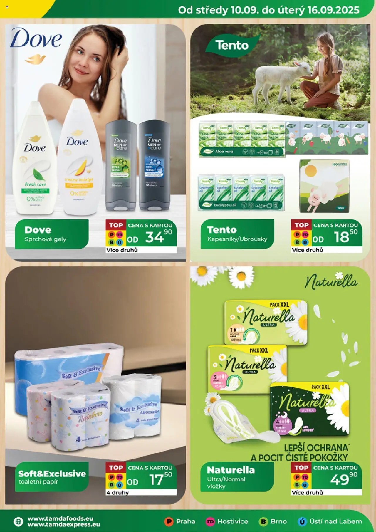Tamda Foods leták od 10.09.2025 | Strana: 19 | Produkty: Vložky, Toaletní papír, Aloe vera, Dove