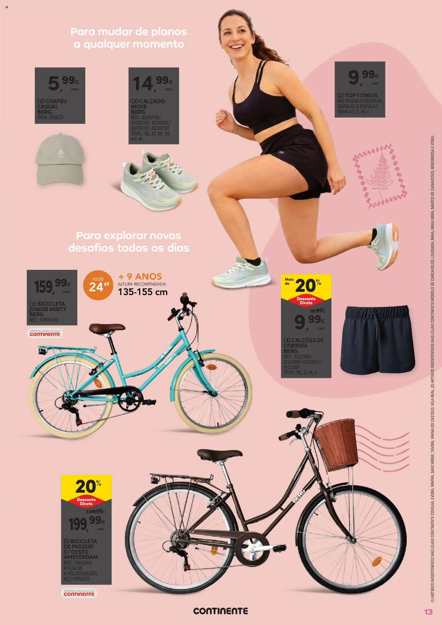 Continente Dia da Mãe │ válido de 14.04.2026 | Página: 13 | Produtos: Chapéu, Top, Bicicleta, Calções
