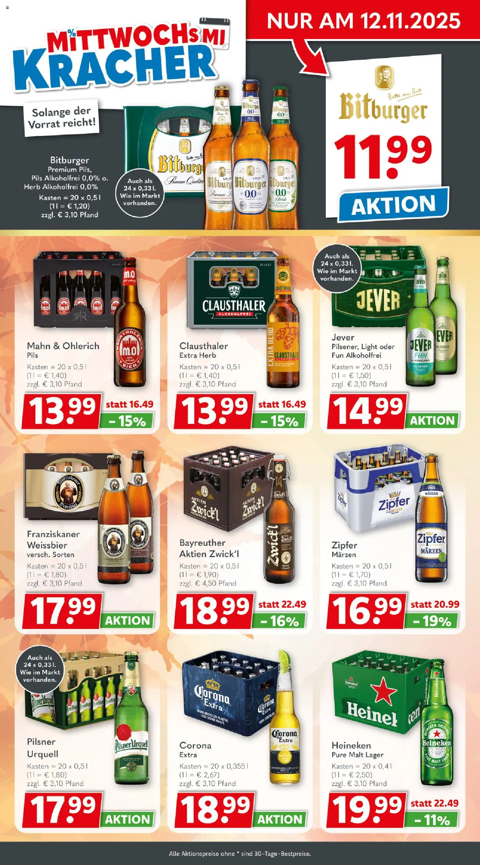 Getränkeland Prospekt 	 – gültig ab 10.11.2025 | Seite: 2 | Produkte: Weißbier, Heineken, Pilsner urquell, Jever