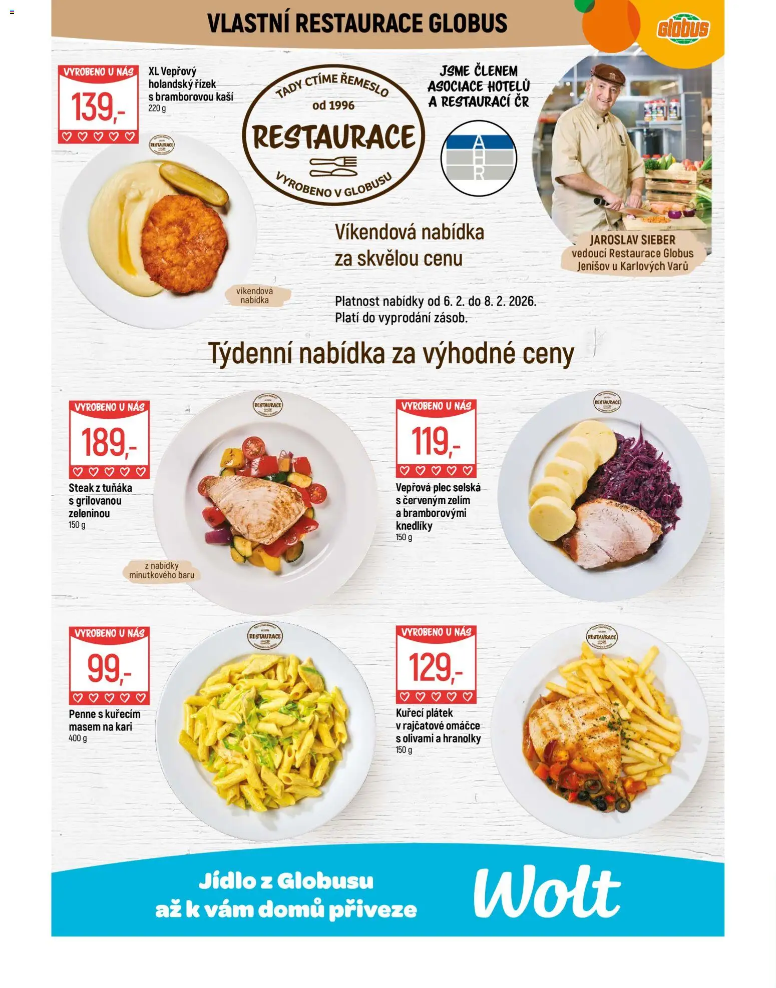 Globus leták - Karlovy Vary od 04.02.2026 | Strana: 8 | Produkty: Globus, Hranolky, Steak, Vepřová plec