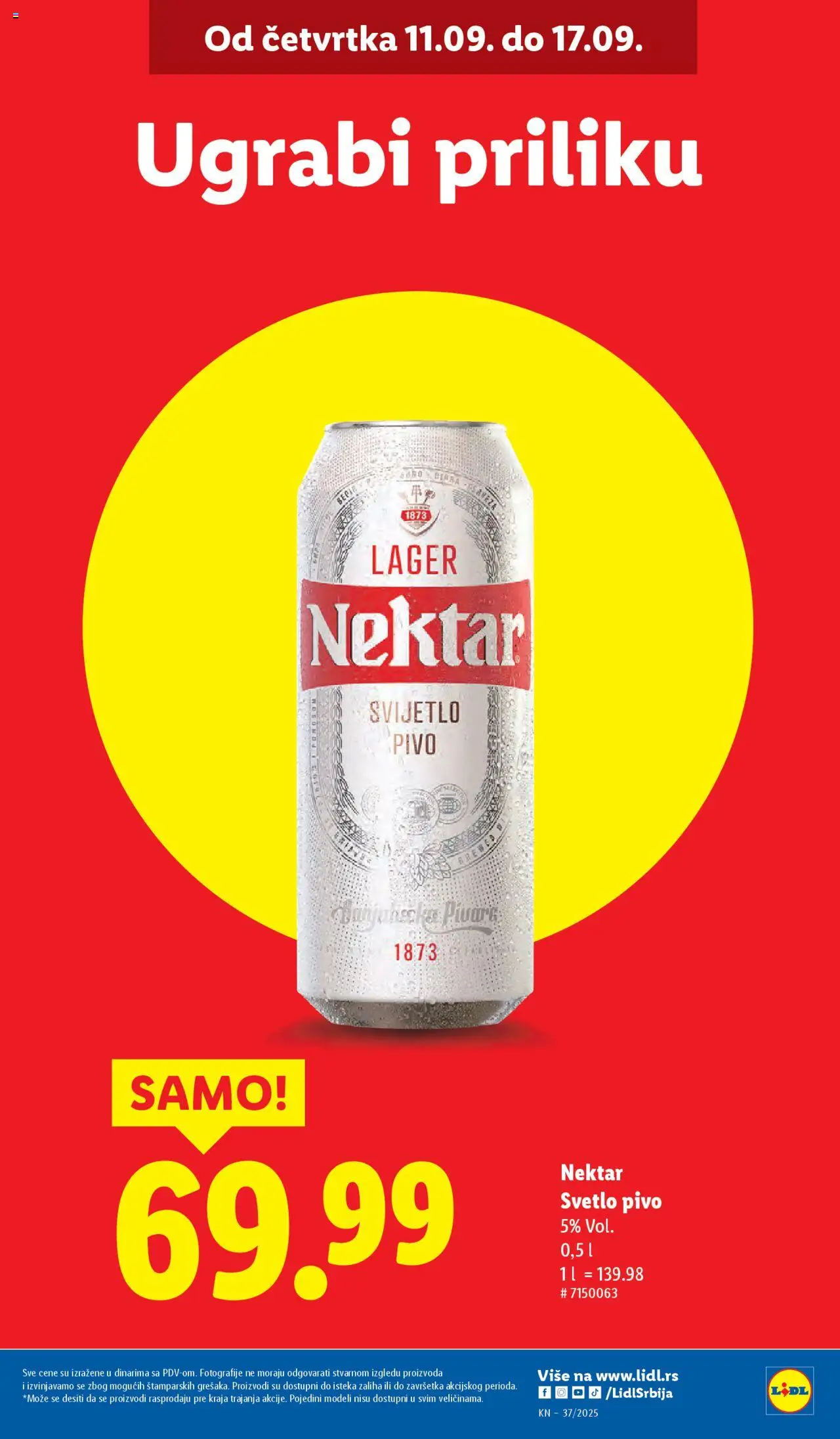 Lidl katalog - važi od 11.09.2025 | Strana: 3 | Proizvode: Nektar, Pivo