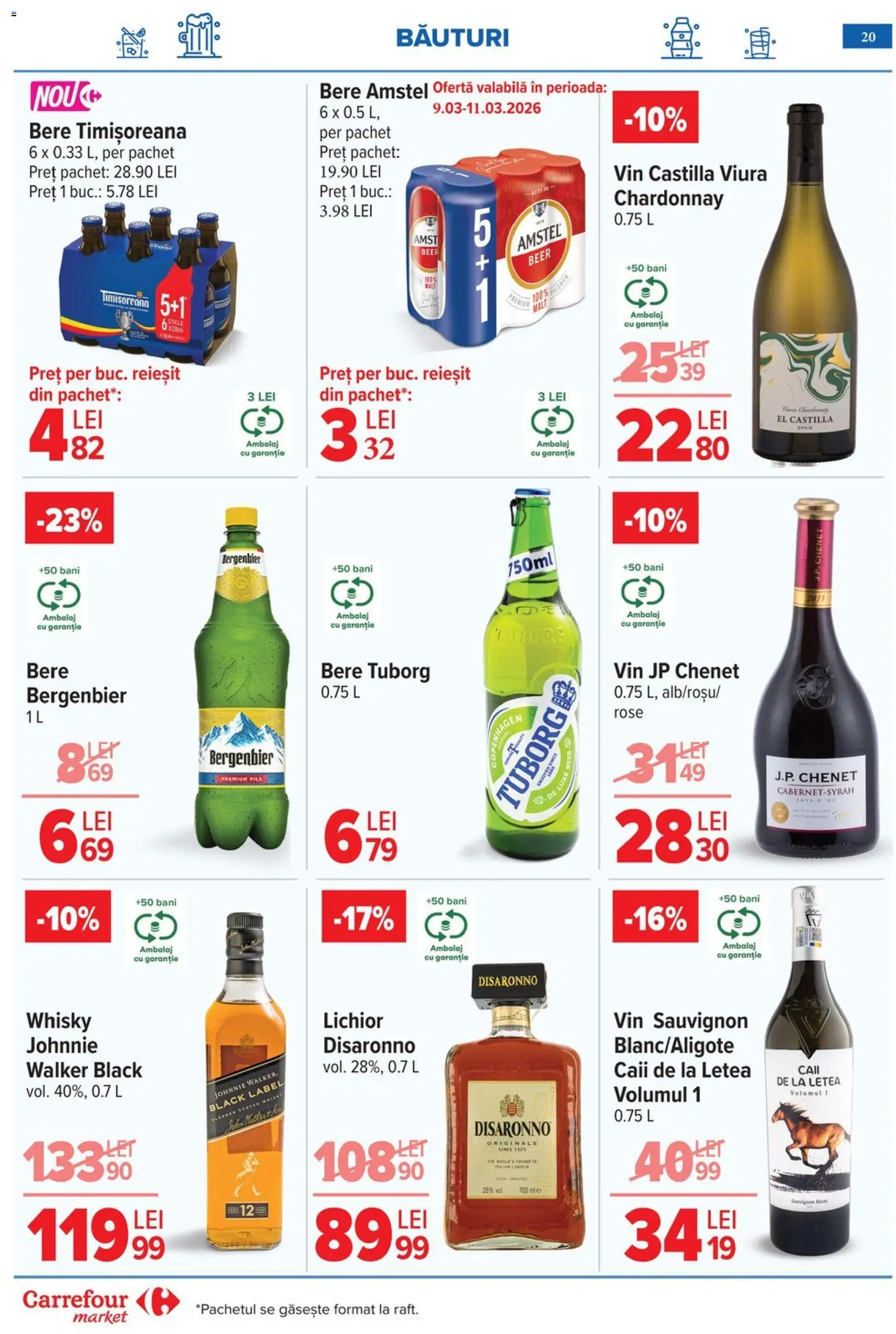 Noul catalog Carrefour – valabil de la 09.03.2026 | Pagină: 23 | Produse: Lichior, Vin, Bere, Plastik Kulübe