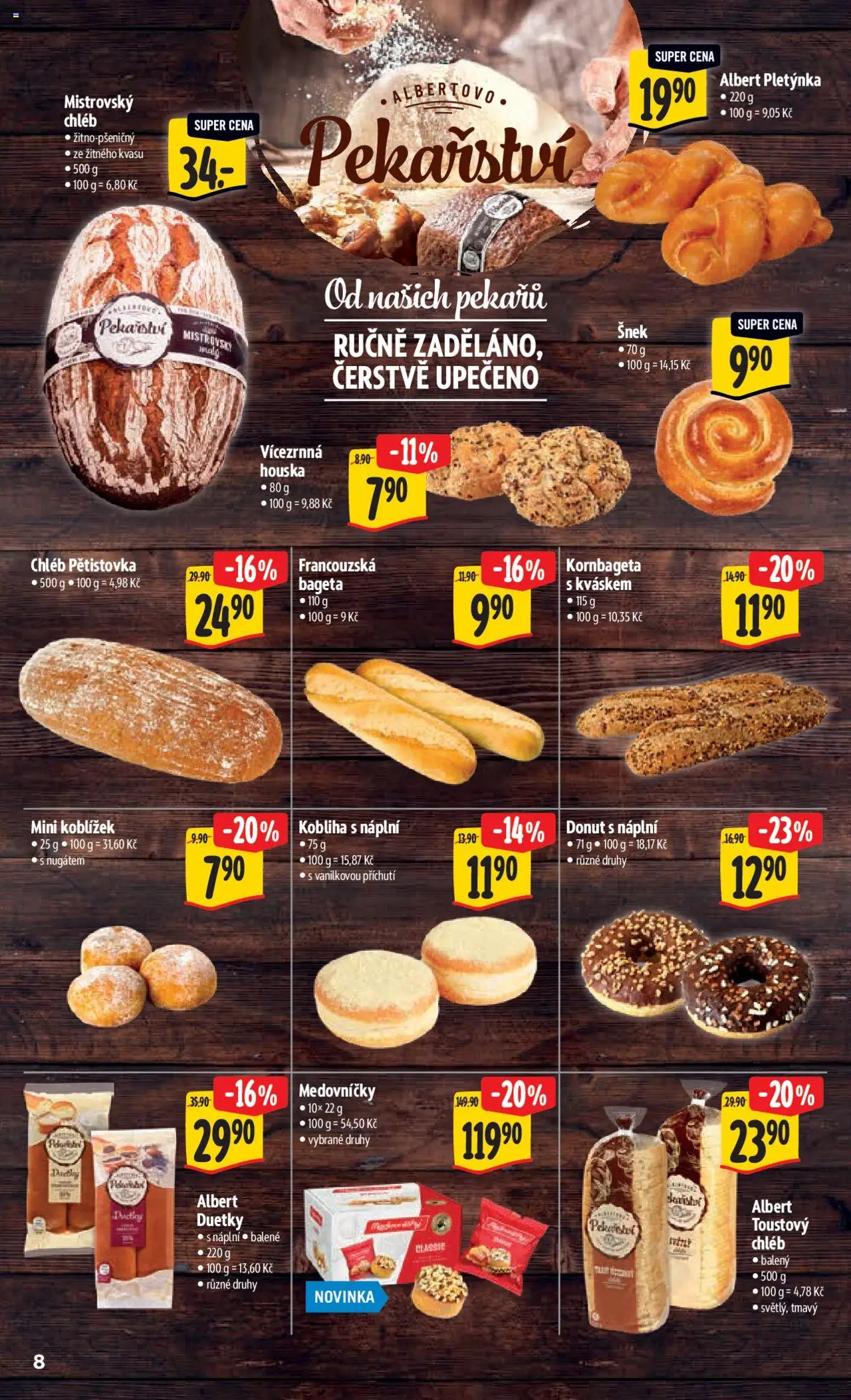 Albert leták - Hypermarket od 01.10.2025 | Strana: 15 | Produkty: Donut, Chléb, Kornbageta, Bageta