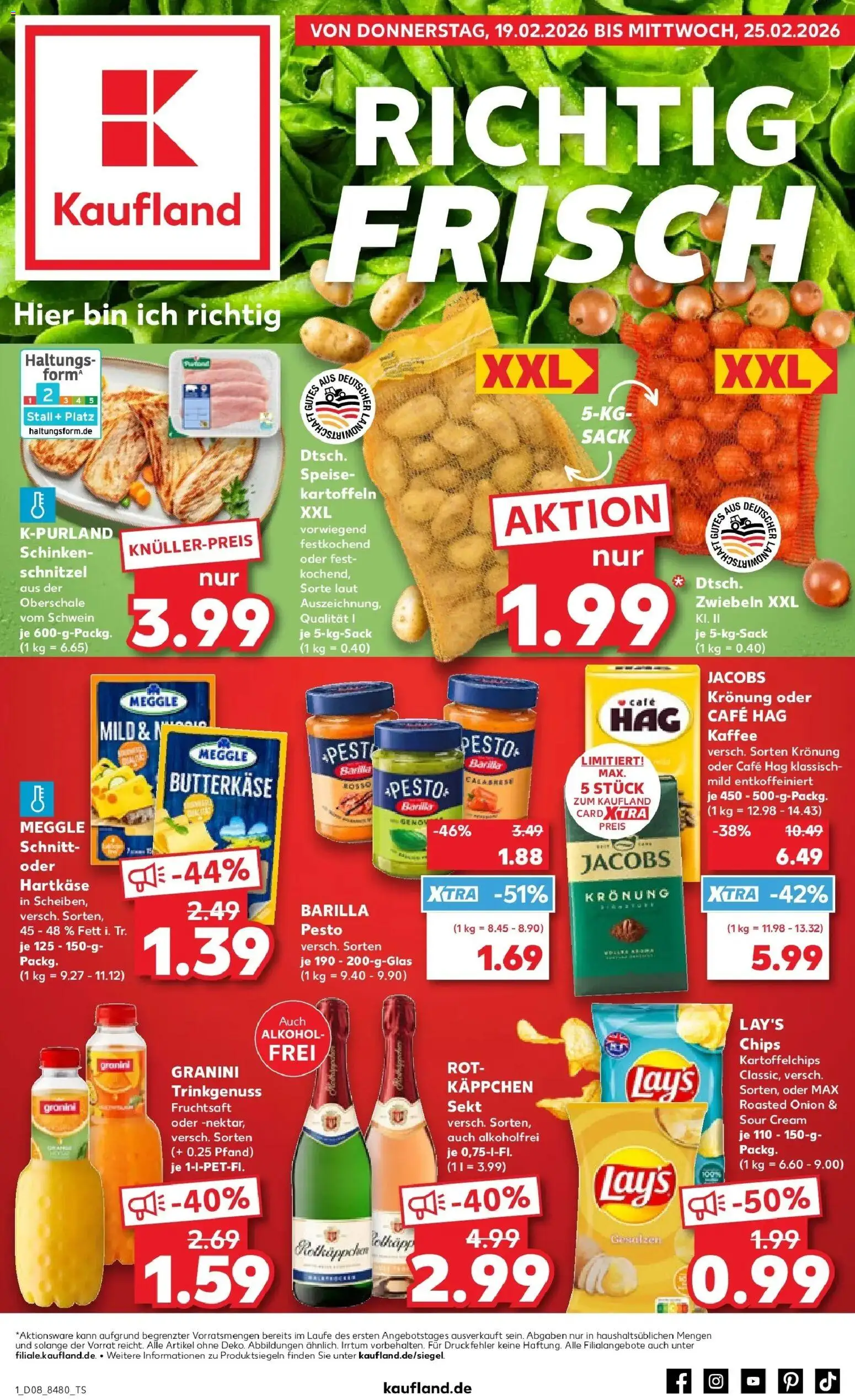 Kaufland prospekt Backnang	 – gültig ab 19.02.2026 | Seite: 9 | Produkte: Barilla, Barilla pesto, Kartoffeln, Schinken