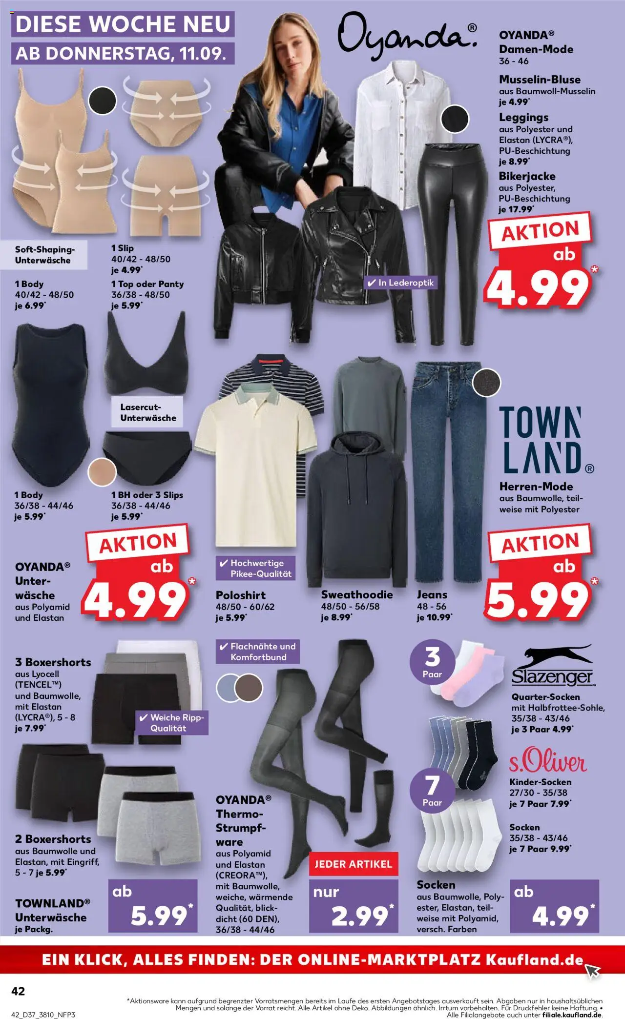 Kaufland prospekt Rostock	 – gültig ab 11.09.2025 | Seite: 42 | Produkte: Poloshirt, Unterwäsche, Boxer, Jeans