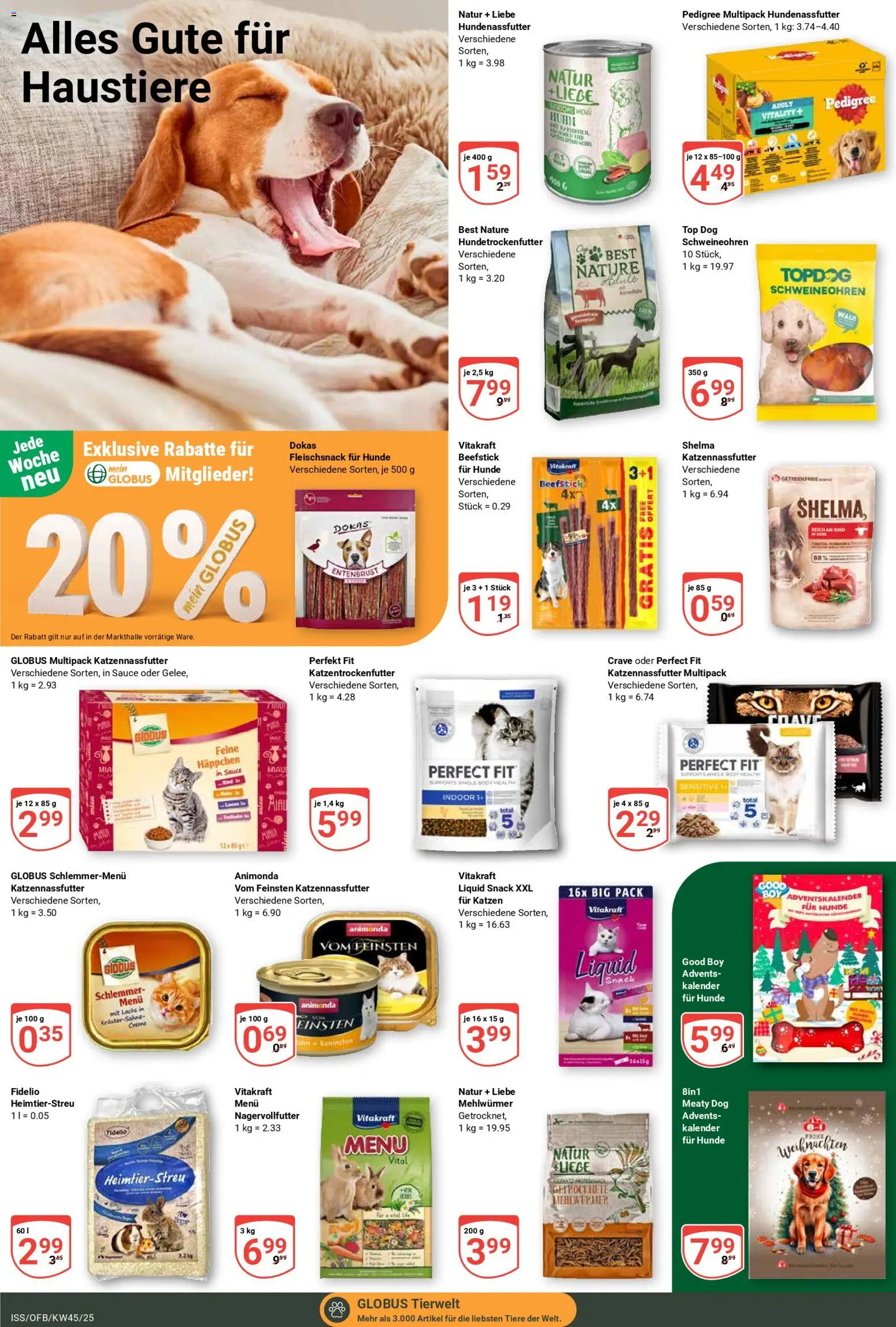 Globus Prospekt 	 – gültig ab 03.11.2025 | Seite: 18 | Produkte: Top, Kaninchen, Lachs, Pedigree