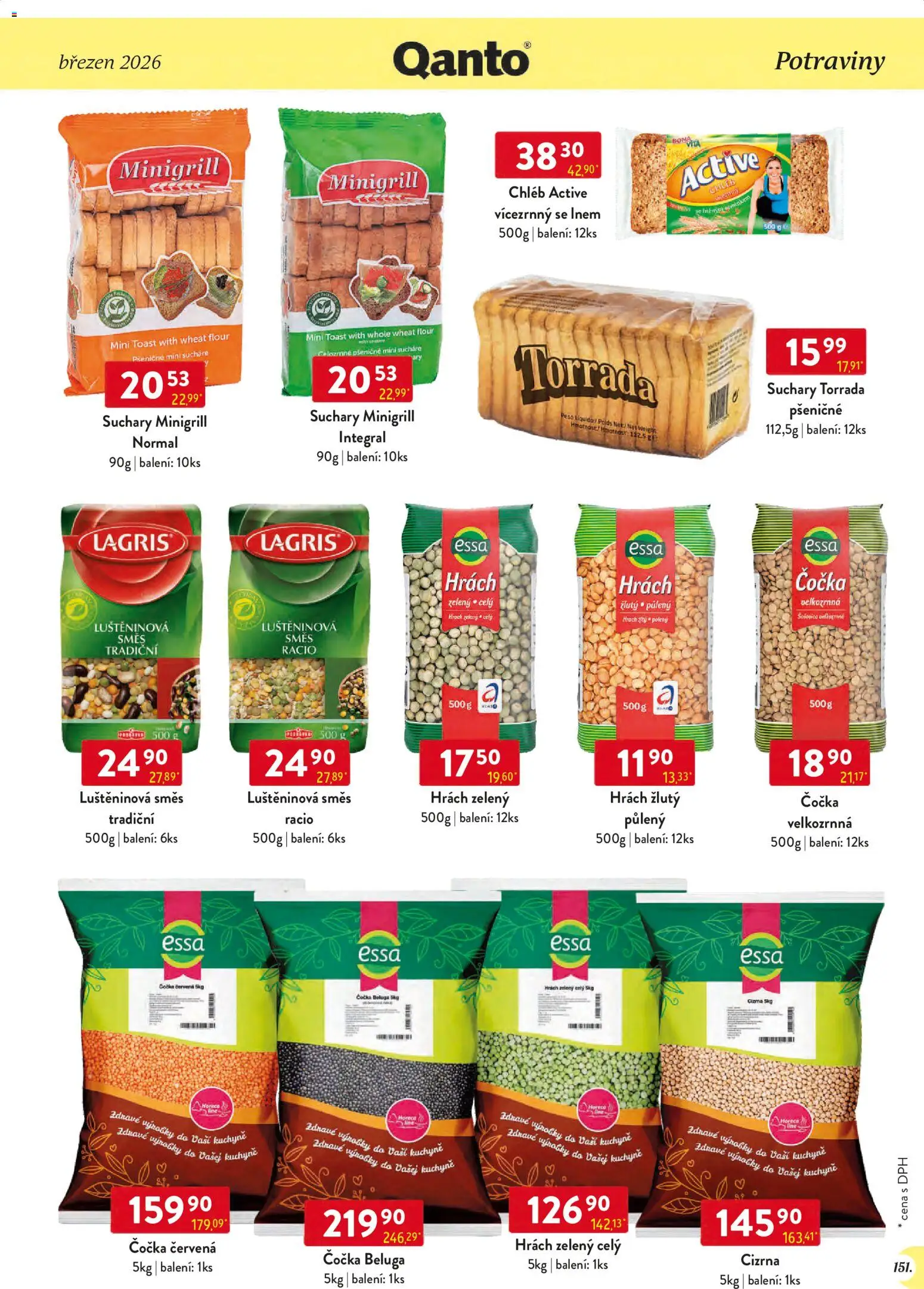 Astur & Qanto leták - Velkoobchod 03/2026 od 01.03.2026 | Strana: 151 | Produkty: Hrách, Suchary, Cizrna, Kuchyně