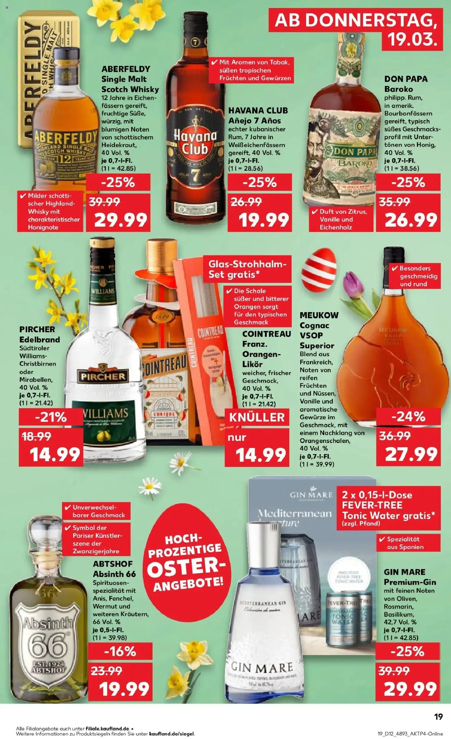 Kaufland Prospekt Zerbst	 – gültig ab 19.03.2026 | Seite: 19 | Produkte: Havana club, Whisky, Likör, Gin