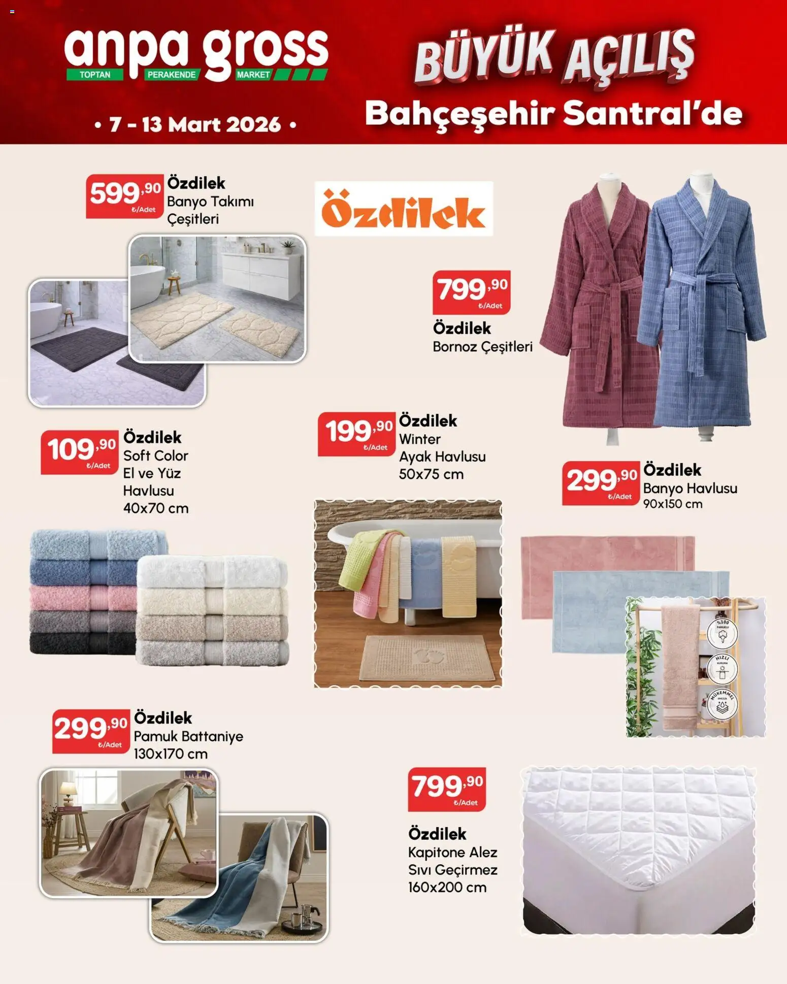 Anpa Gross - Katalog Büyük açılış 4 - 07.03.2026 tarihinden itibaren geçerlidir | Sayfa: 6 | Ürünler: Battaniye, Banyo, Bornoz, Ayak havlusu