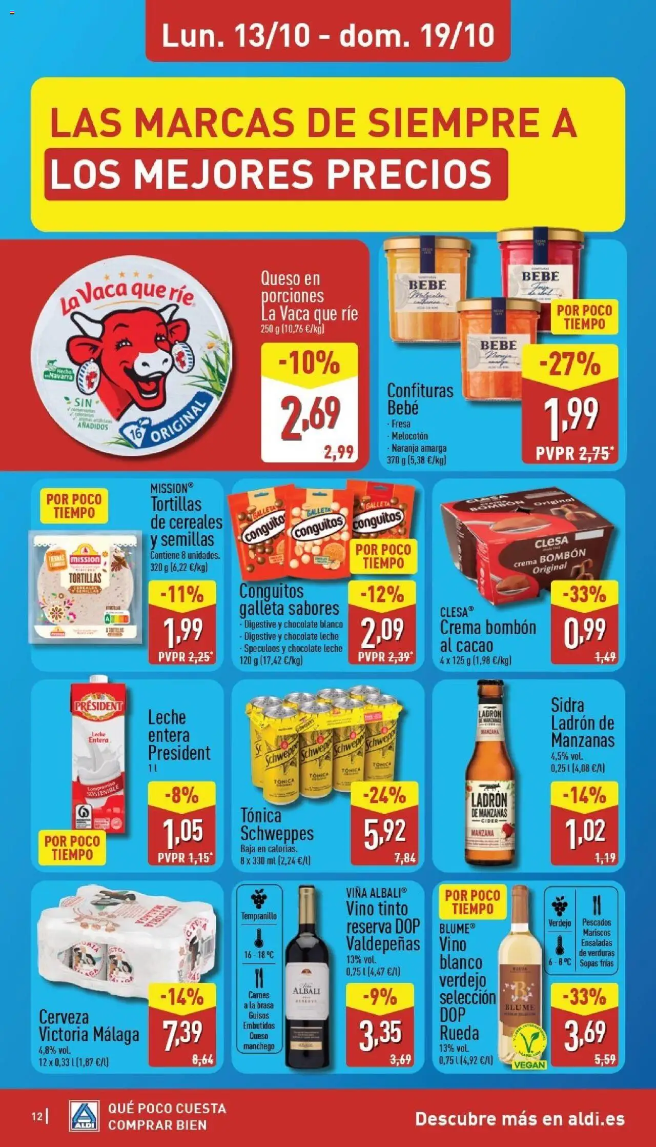 Aldi folleto Península │ válido desde el 13.10.2025 | Página: 12 | Productos: Leche, Manzanas, Manzana, Νυχτικό