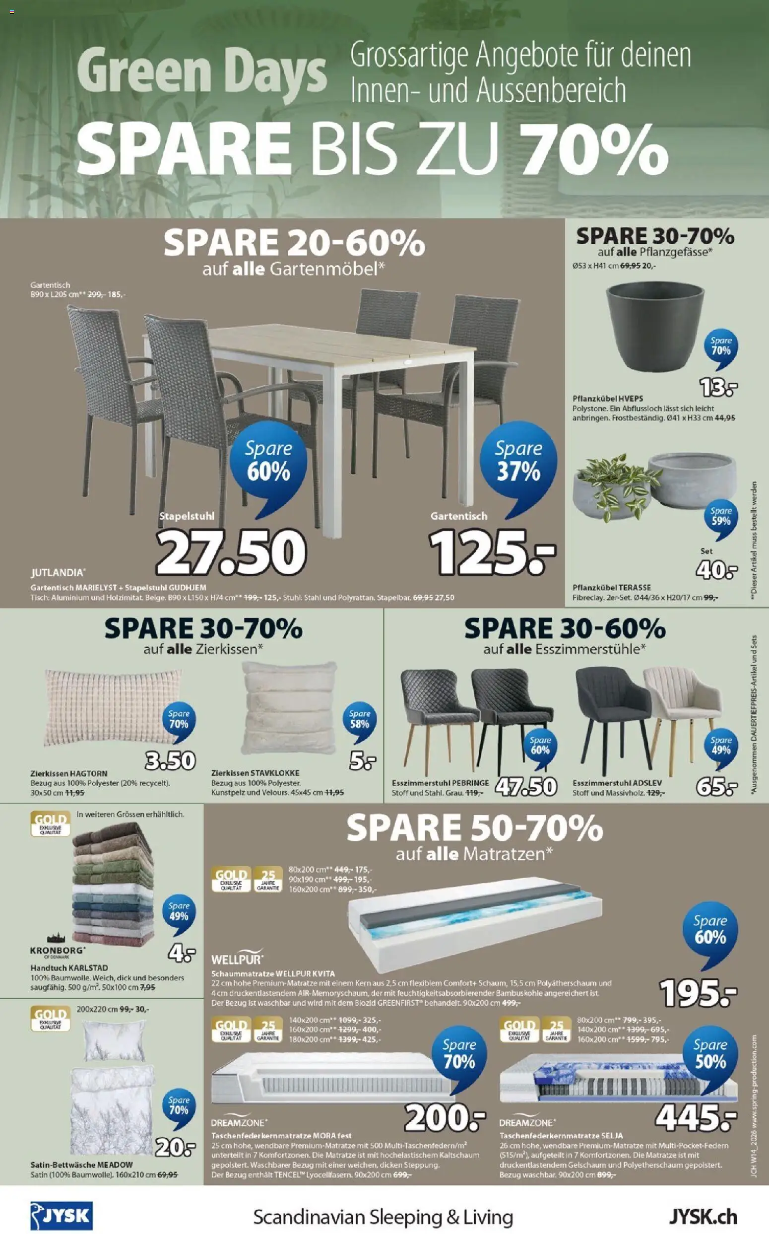 JYSK aktionen – gültig ab 31.03.2026 | Seite: 8 | Produkte: Tisch, Matratze, Stuhl
